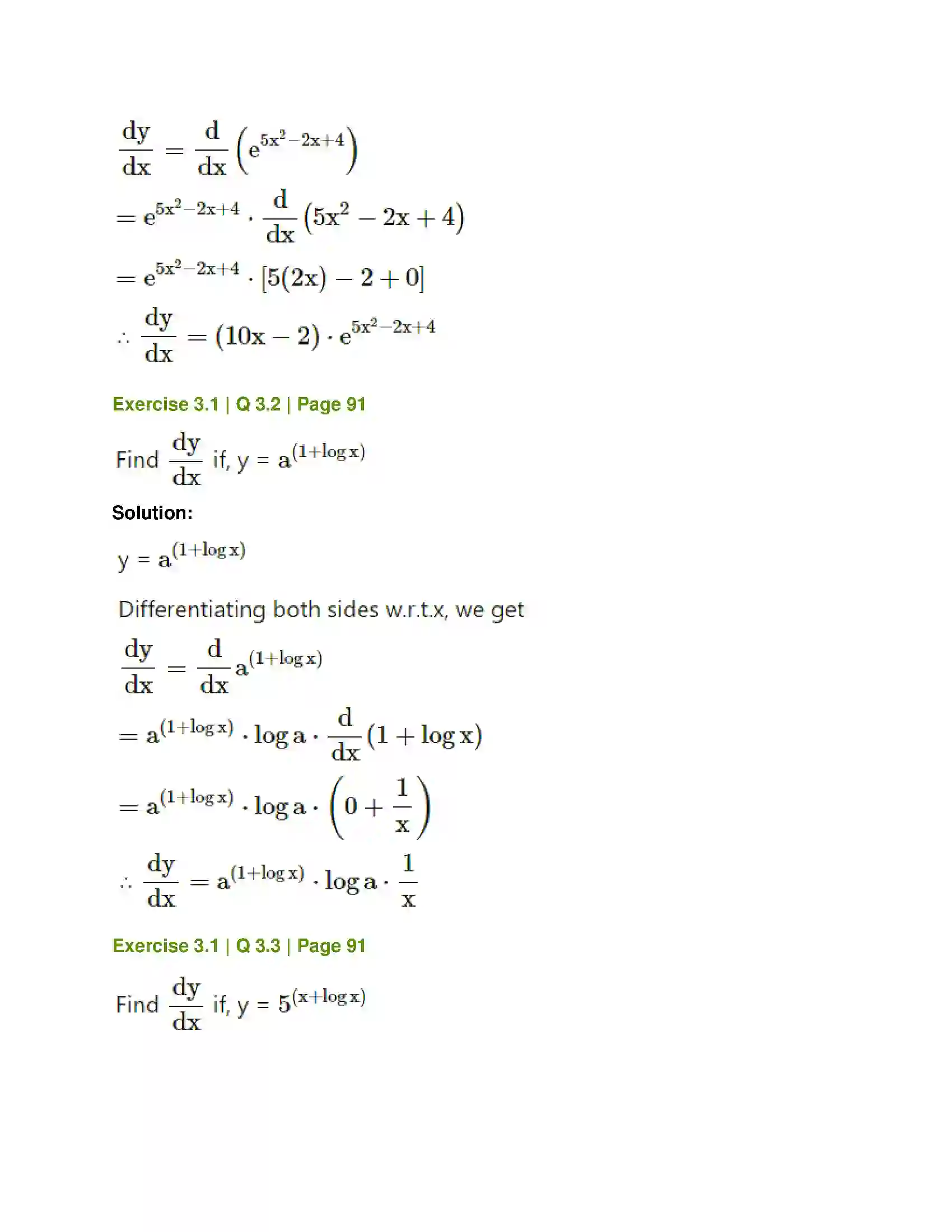 Maharashtra Board Class 12th Mathematics & Statistics-1 (Commerce) Differentiation Solution 5