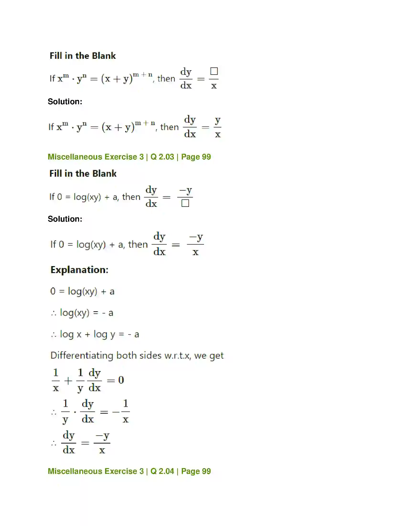 Maharashtra Board Class 12th Mathematics & Statistics-1 (Commerce) Differentiation Solution 50