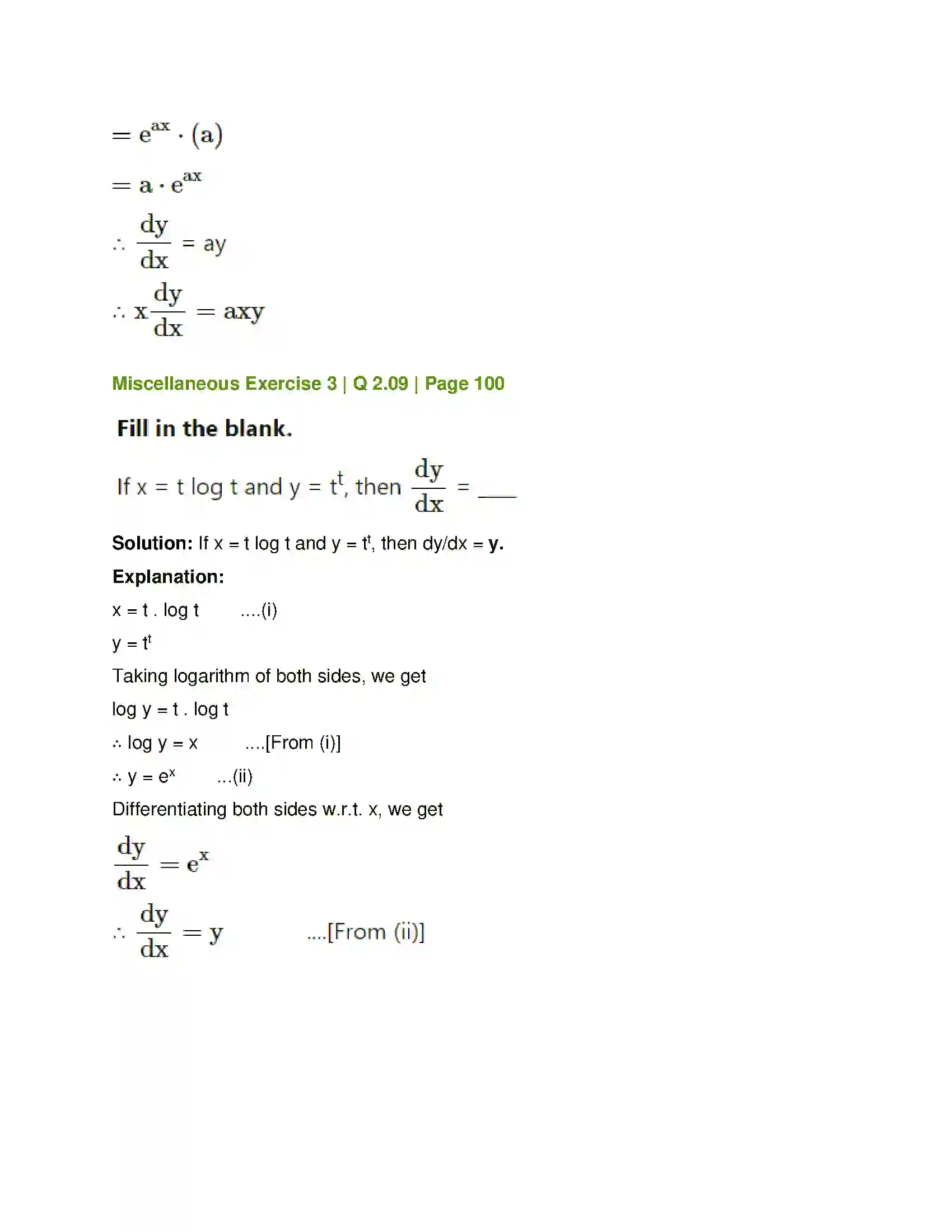 Maharashtra Board Class 12th Mathematics & Statistics-1 (Commerce) Differentiation Solution 54