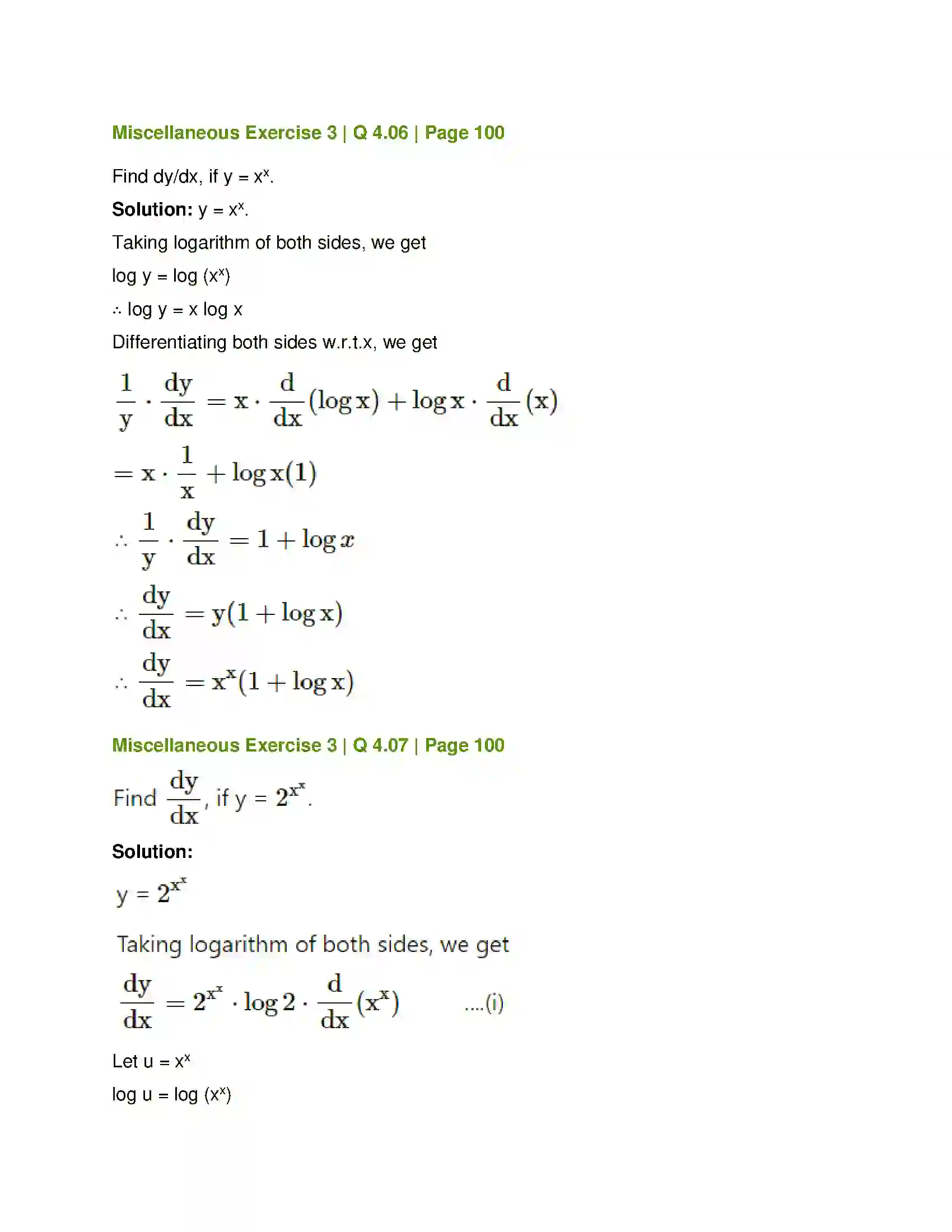 Maharashtra Board Class 12th Mathematics & Statistics-1 (Commerce) Differentiation Solution 62