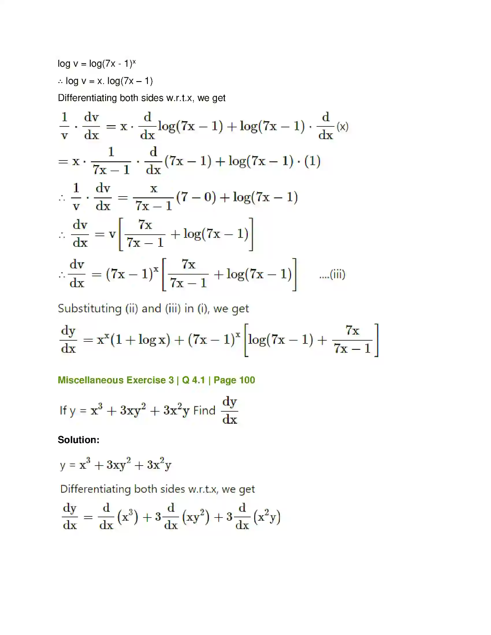 Maharashtra Board Class 12th Mathematics & Statistics-1 (Commerce) Differentiation Solution 66