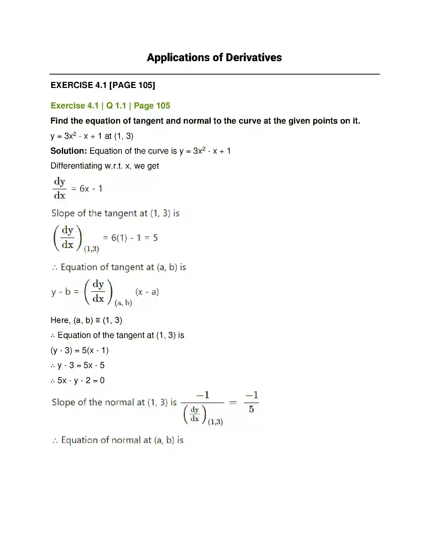 Maharashtra Board Class 12th Mathematics & Statistics-1 (Commerce) Applications of Derivatives Solution 1