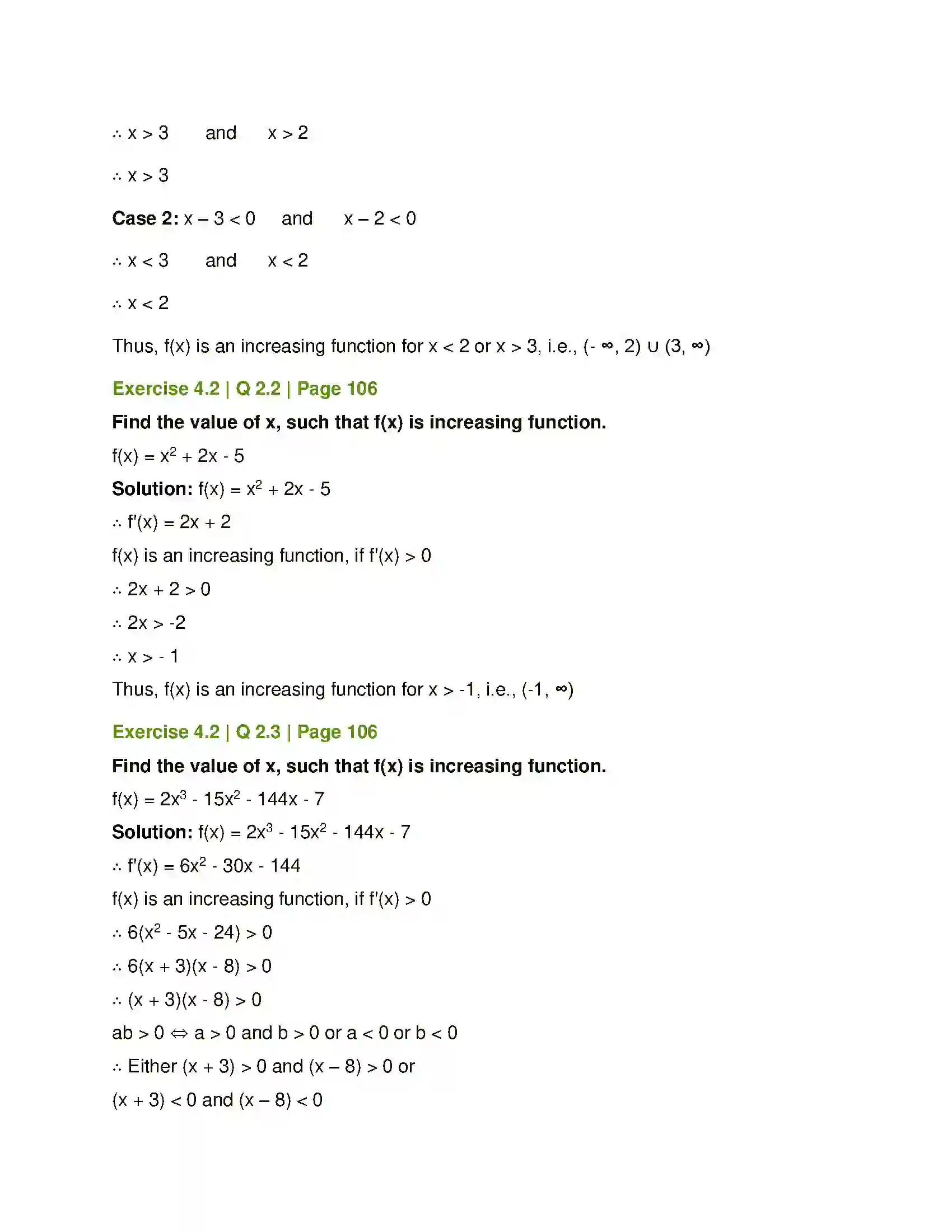 Maharashtra Board Class 12th Mathematics & Statistics-1 (Commerce) Applications of Derivatives Solution 10