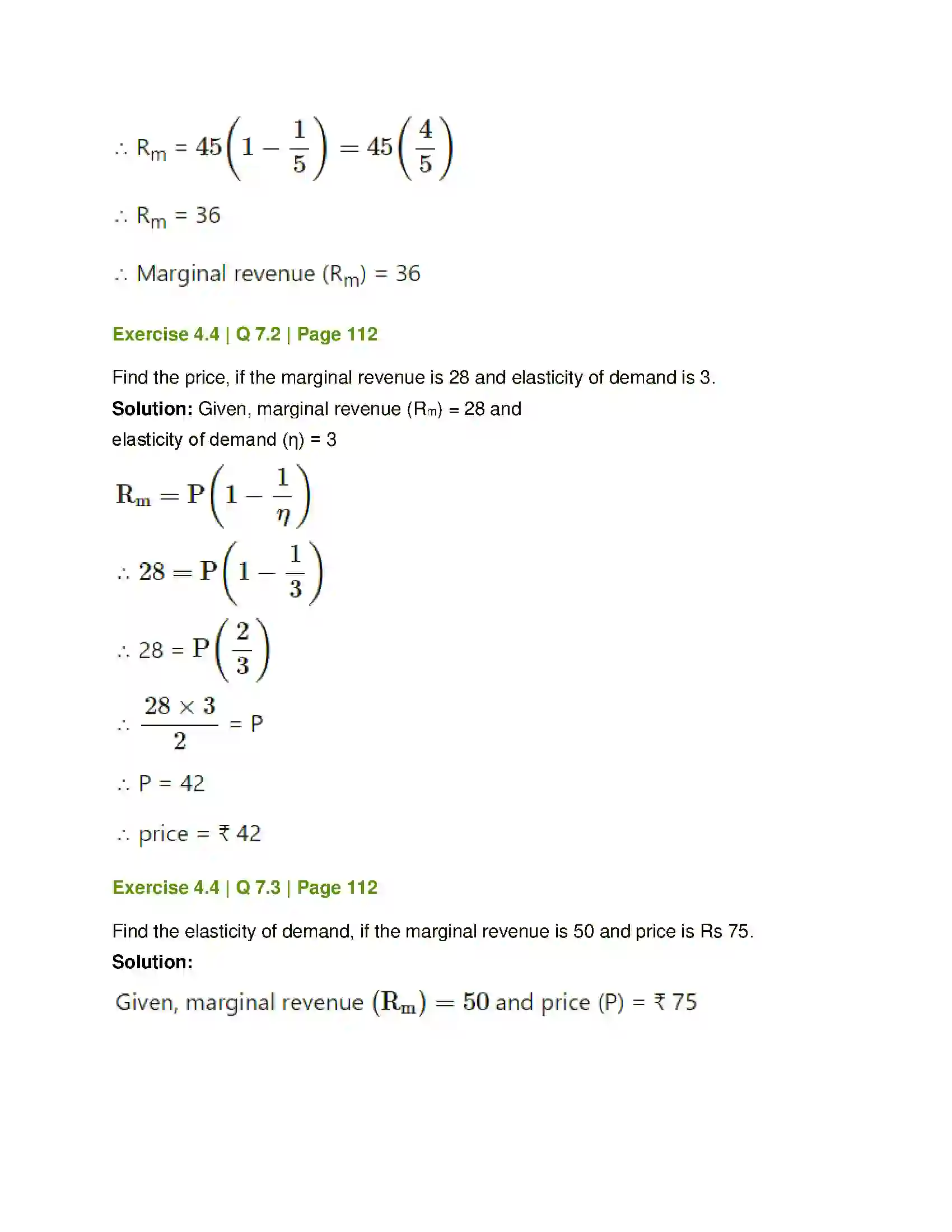 Maharashtra Board Class 12th Mathematics & Statistics-1 (Commerce) Applications of Derivatives Solution 26