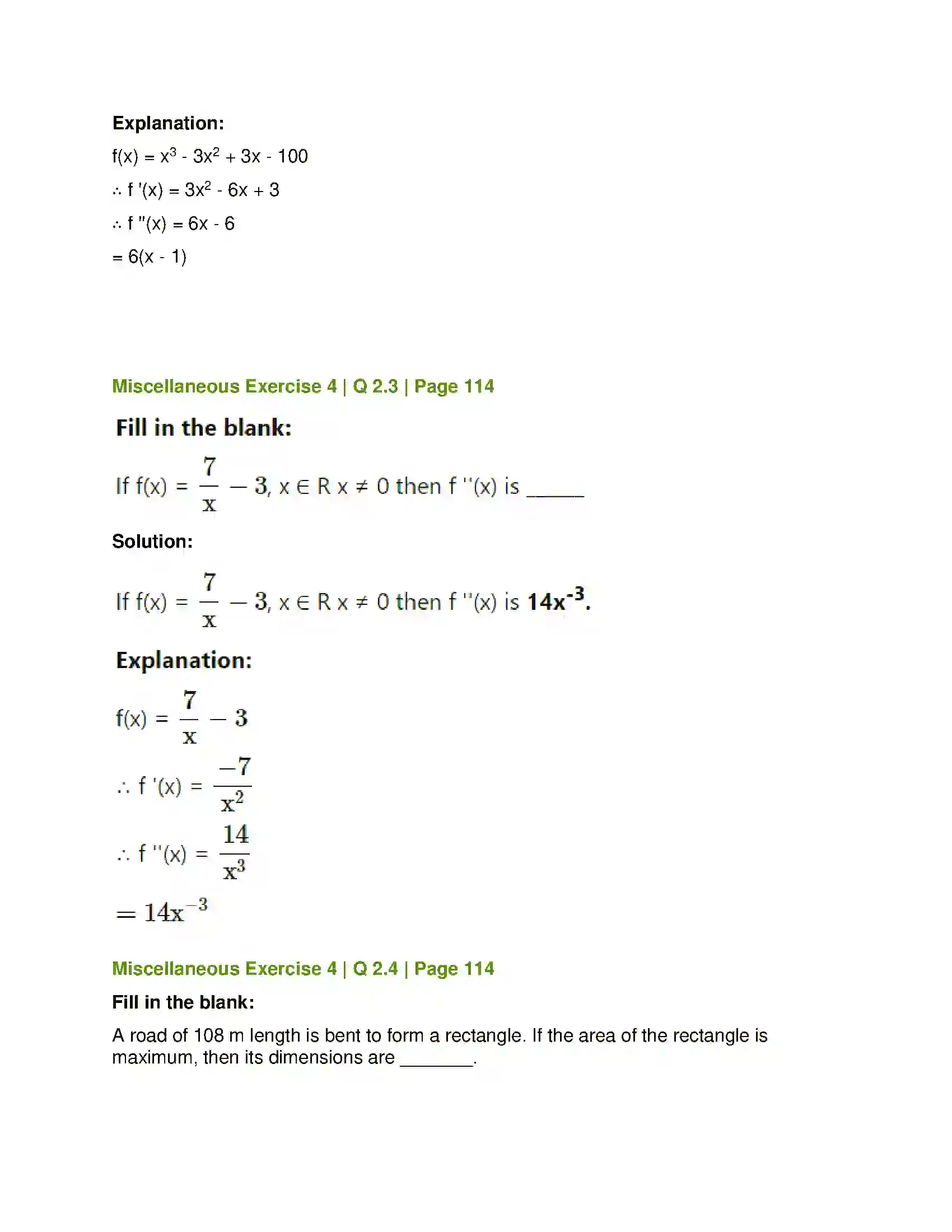 Maharashtra Board Class 12th Mathematics & Statistics-1 (Commerce) Applications of Derivatives Solution 40