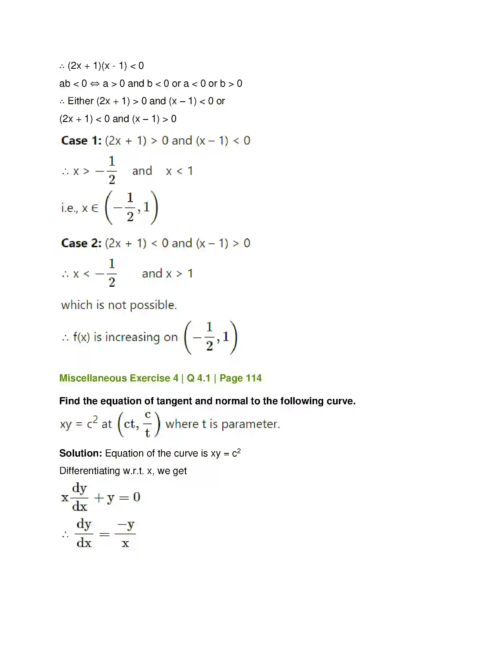 Maharashtra Board Class 12th Mathematics & Statistics-1 (Commerce) Applications of Derivatives Solution 44