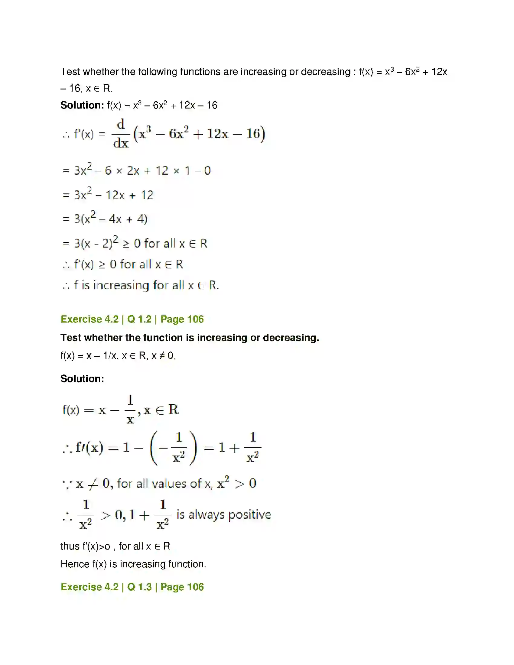 Maharashtra Board Class 12th Mathematics & Statistics-1 (Commerce) Applications of Derivatives Solution 8