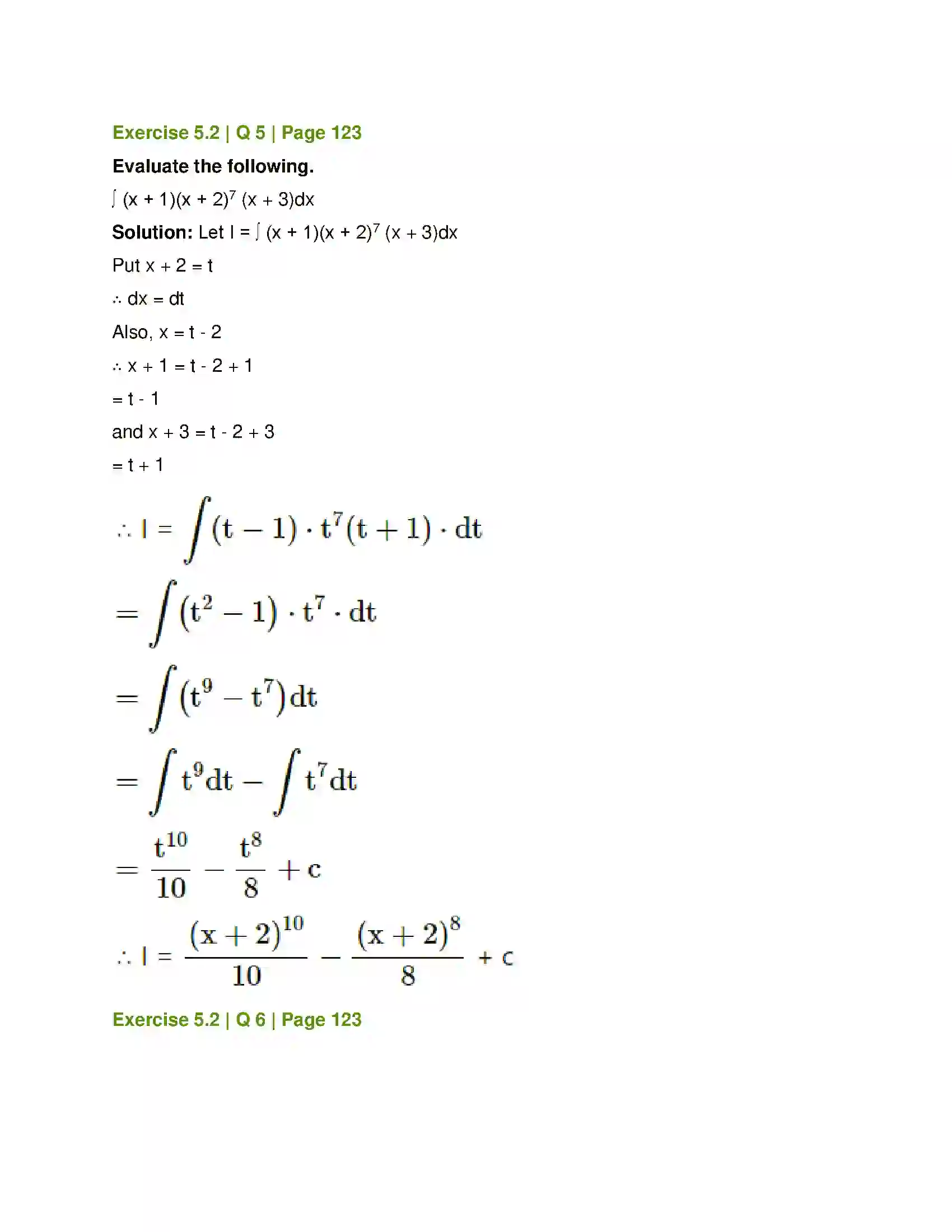 Maharashtra Board Class 12th Mathematics & Statistics-1 (Commerce) Integration Solution 10