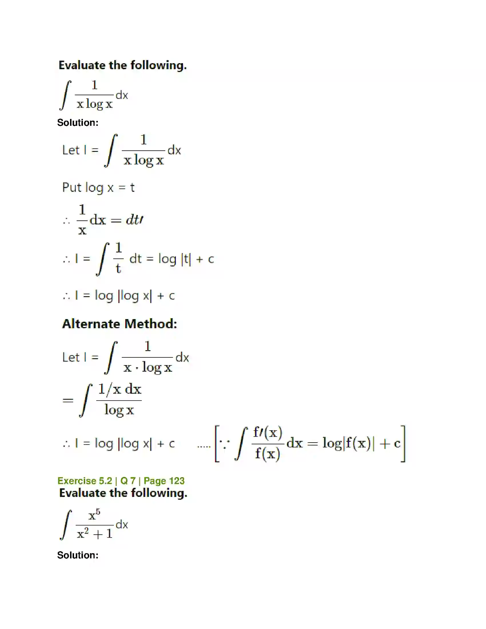 Maharashtra Board Class 12th Mathematics & Statistics-1 (Commerce) Integration Solution 11