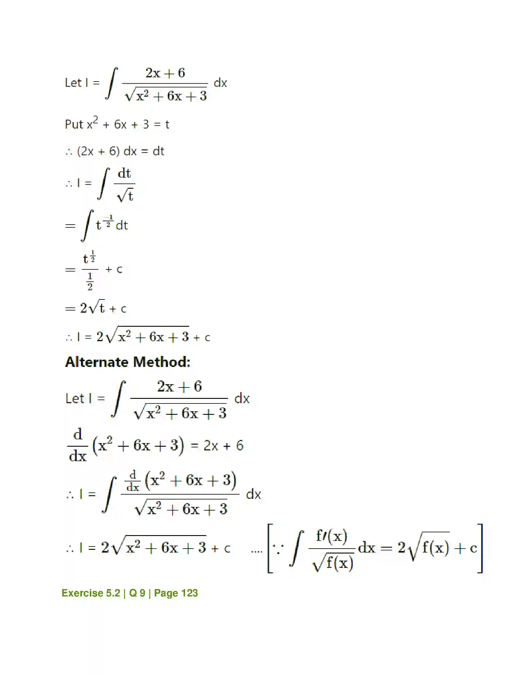 Maharashtra Board Class 12th Mathematics & Statistics-1 (Commerce) Integration Solution 13
