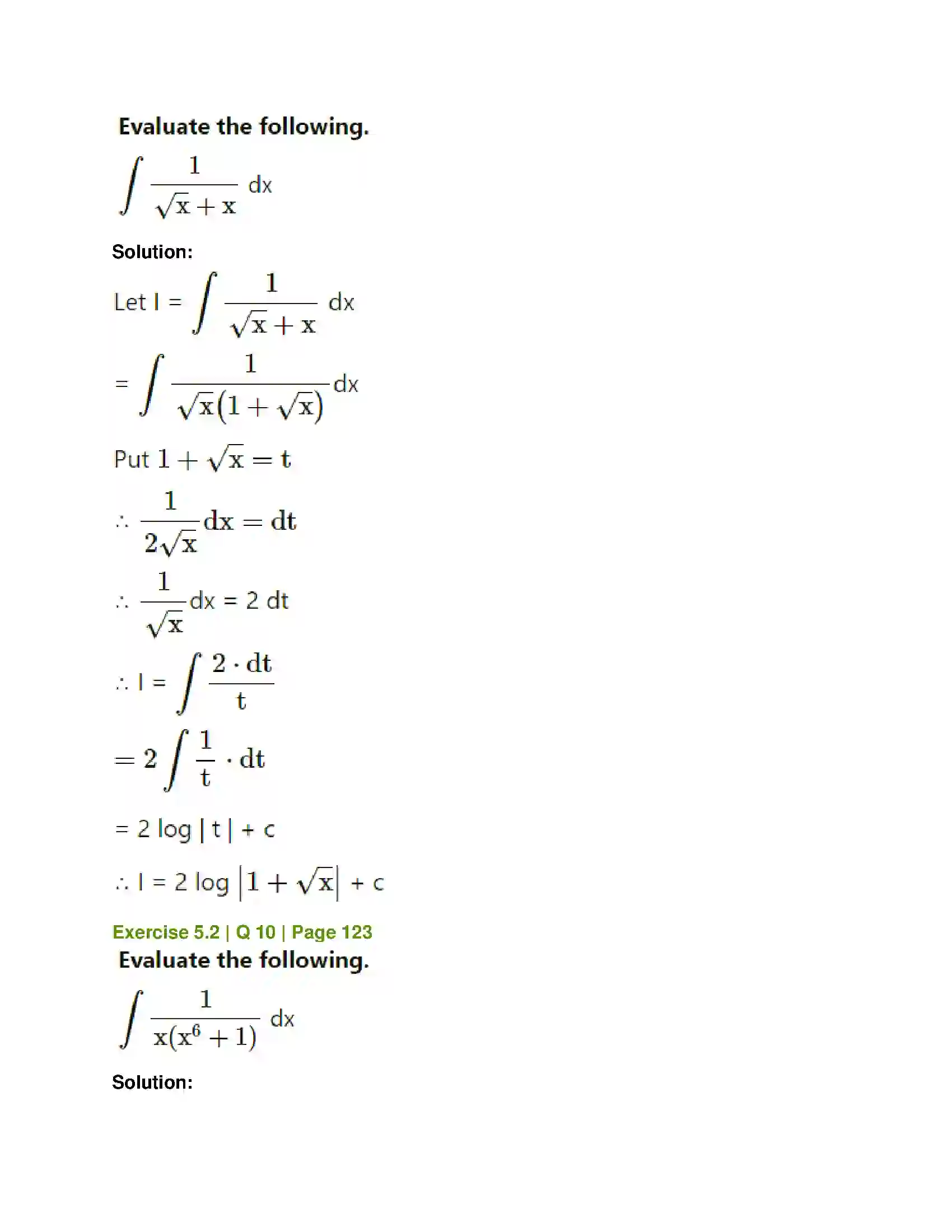 Maharashtra Board Class 12th Mathematics & Statistics-1 (Commerce) Integration Solution 14