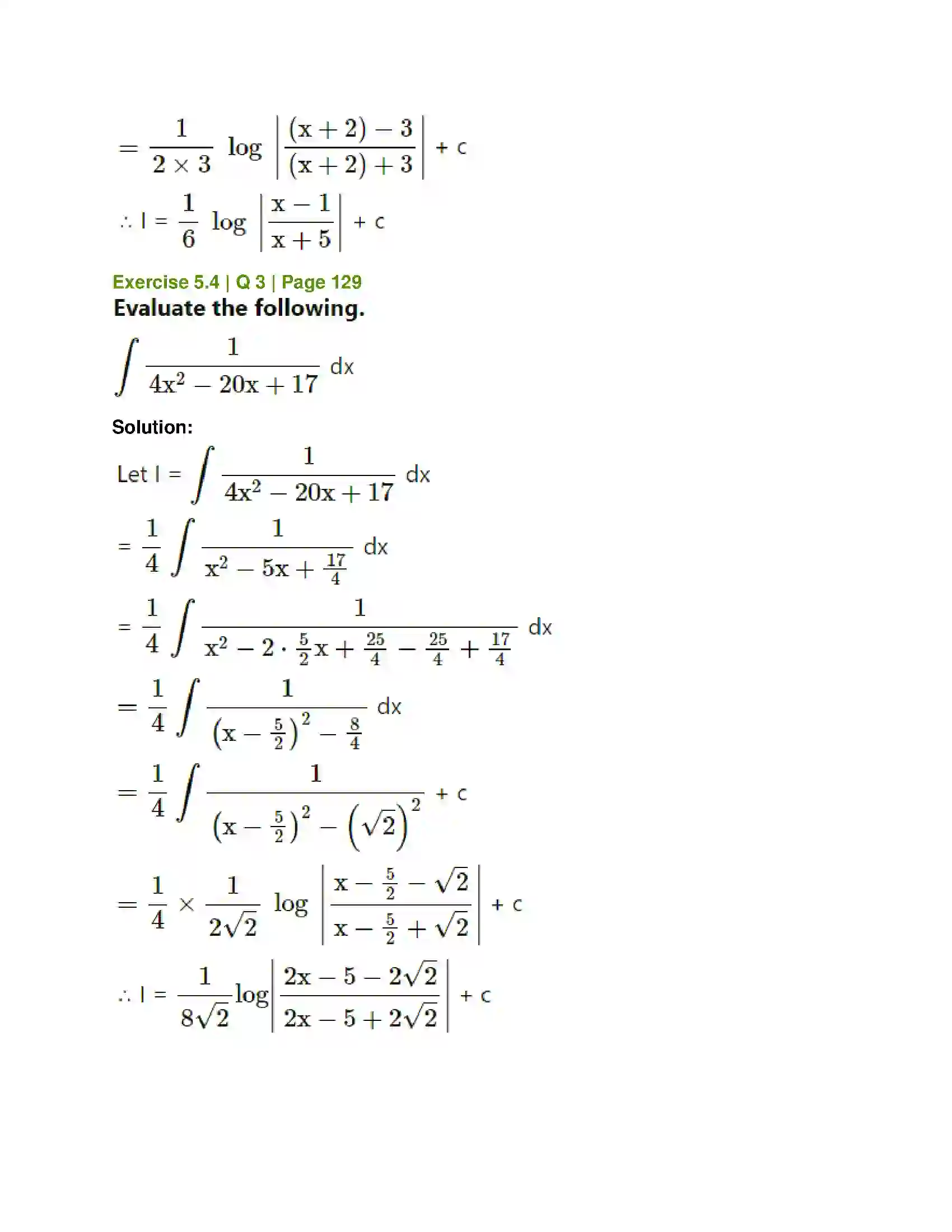 Maharashtra Board Class 12th Mathematics & Statistics-1 (Commerce) Integration Solution 21