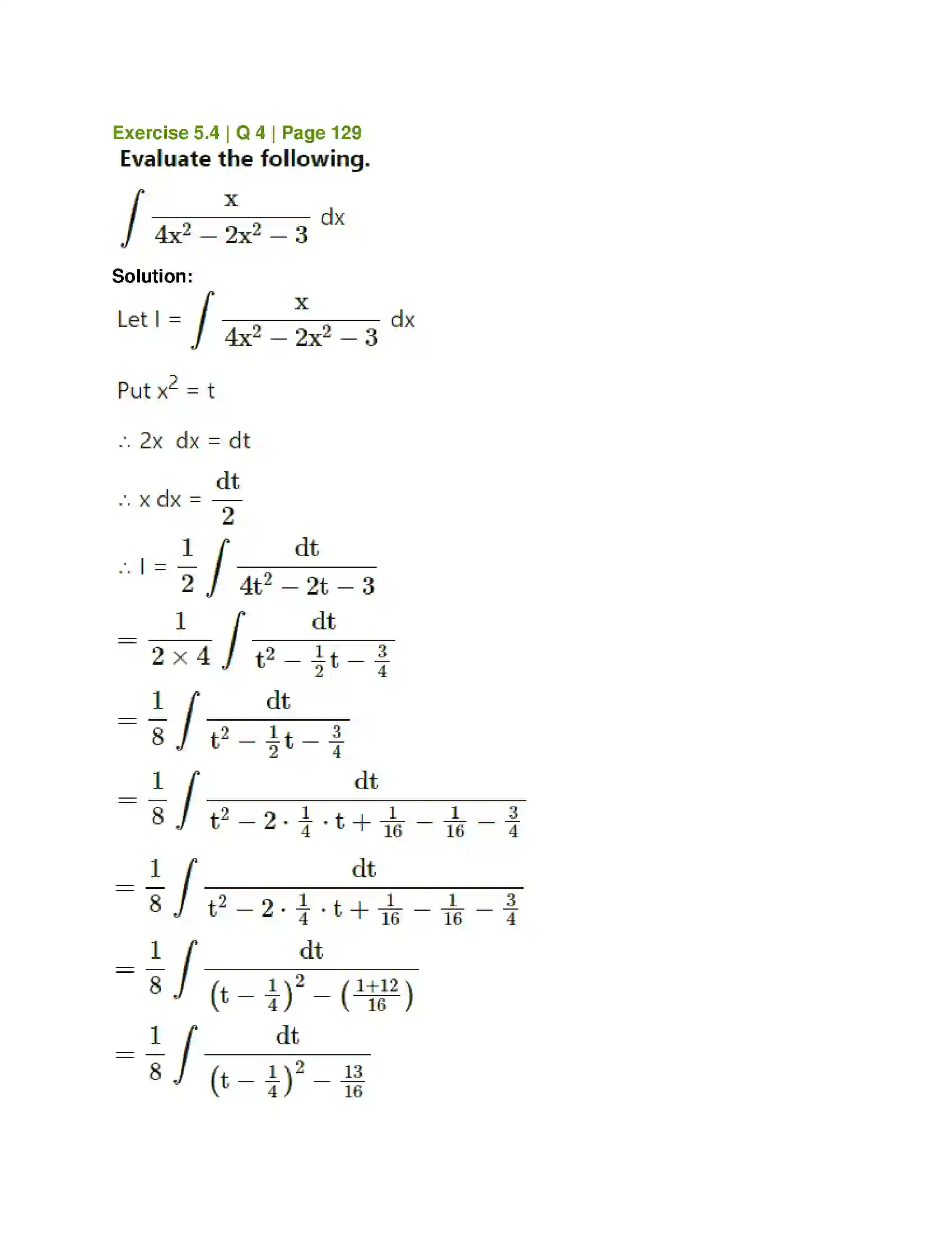 Maharashtra Board Class 12th Mathematics & Statistics-1 (Commerce) Integration Solution 22