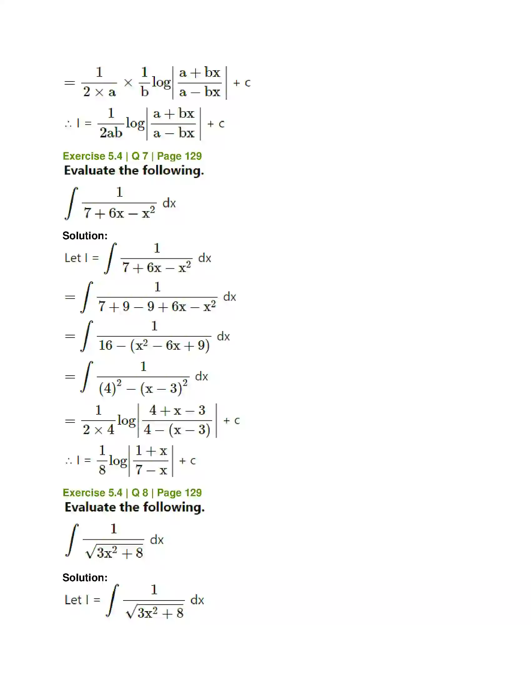 Maharashtra Board Class 12th Mathematics & Statistics-1 (Commerce) Integration Solution 25