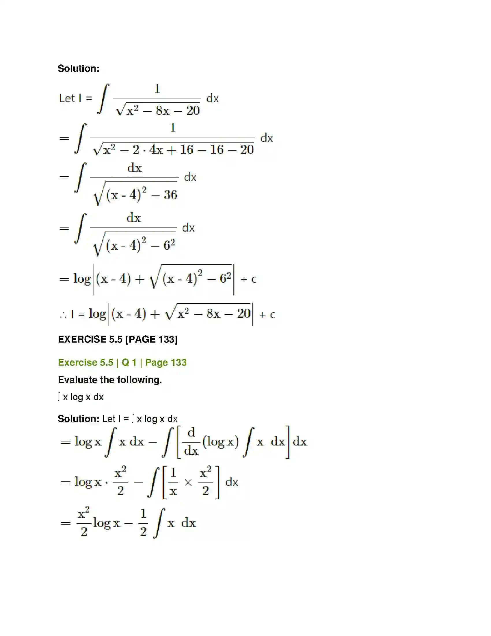 Maharashtra Board Class 12th Mathematics & Statistics-1 (Commerce) Integration Solution 29