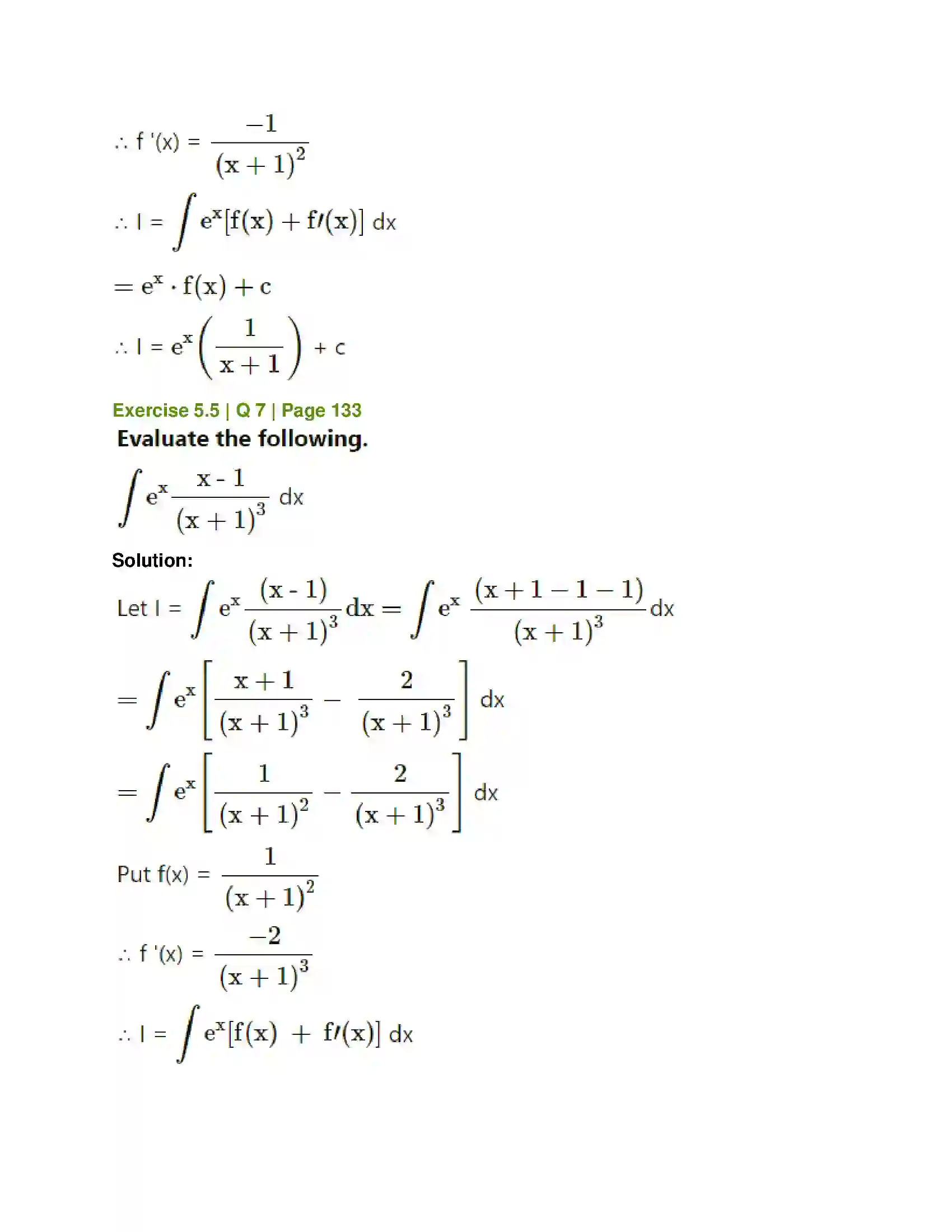 Maharashtra Board Class 12th Mathematics & Statistics-1 (Commerce) Integration Solution 34