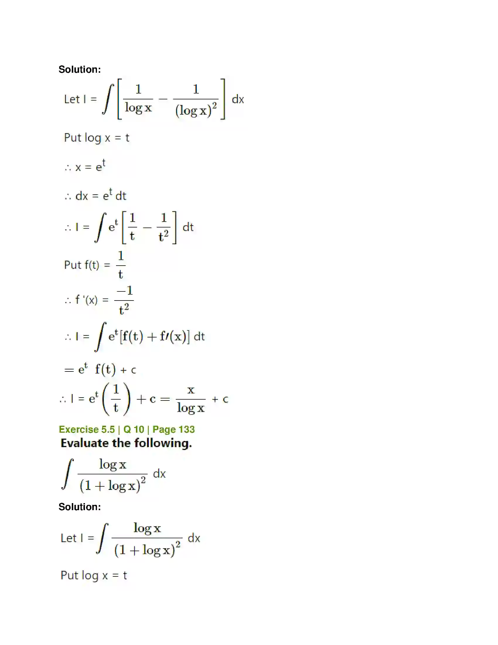 Maharashtra Board Class 12th Mathematics & Statistics-1 (Commerce) Integration Solution 36