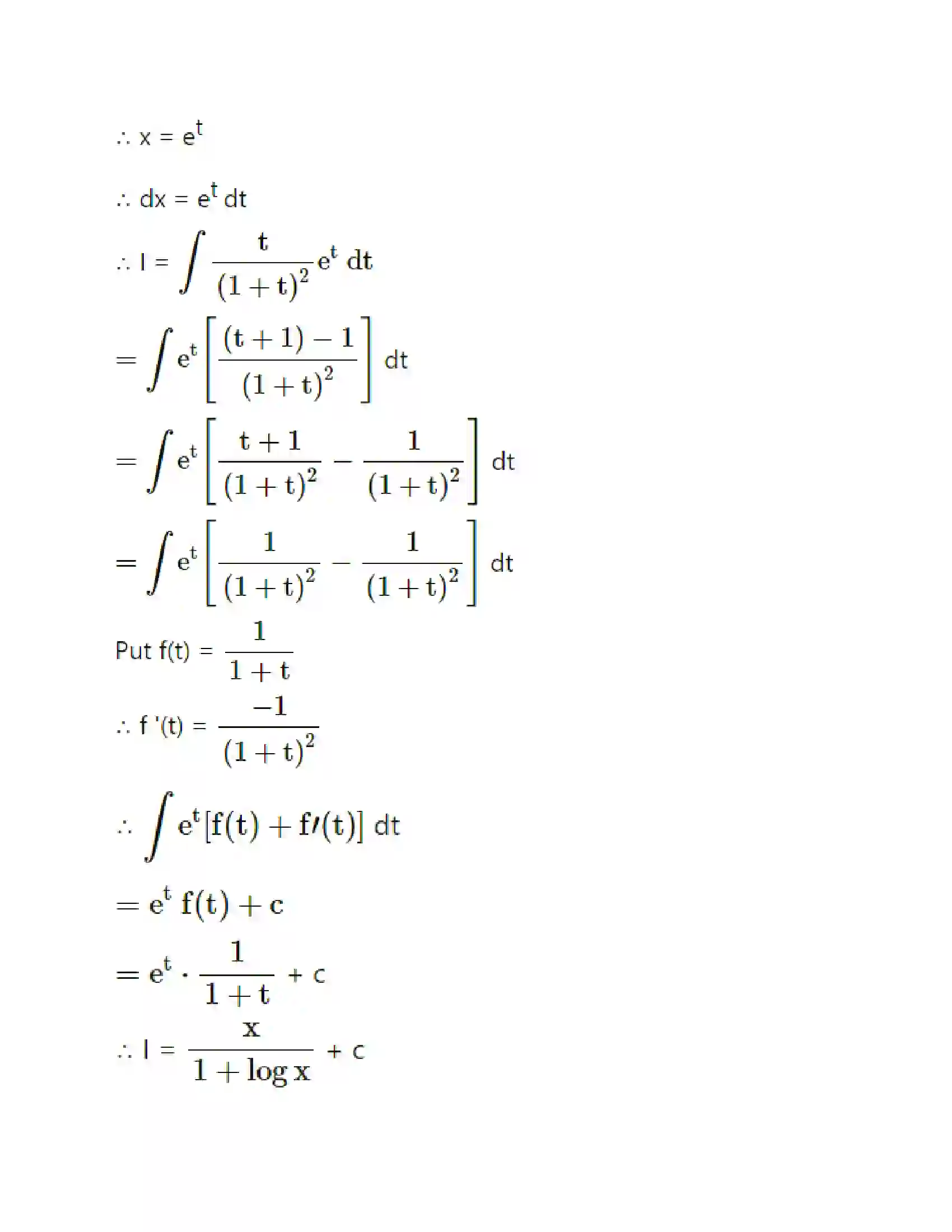 Maharashtra Board Class 12th Mathematics & Statistics-1 (Commerce) Integration Solution 37