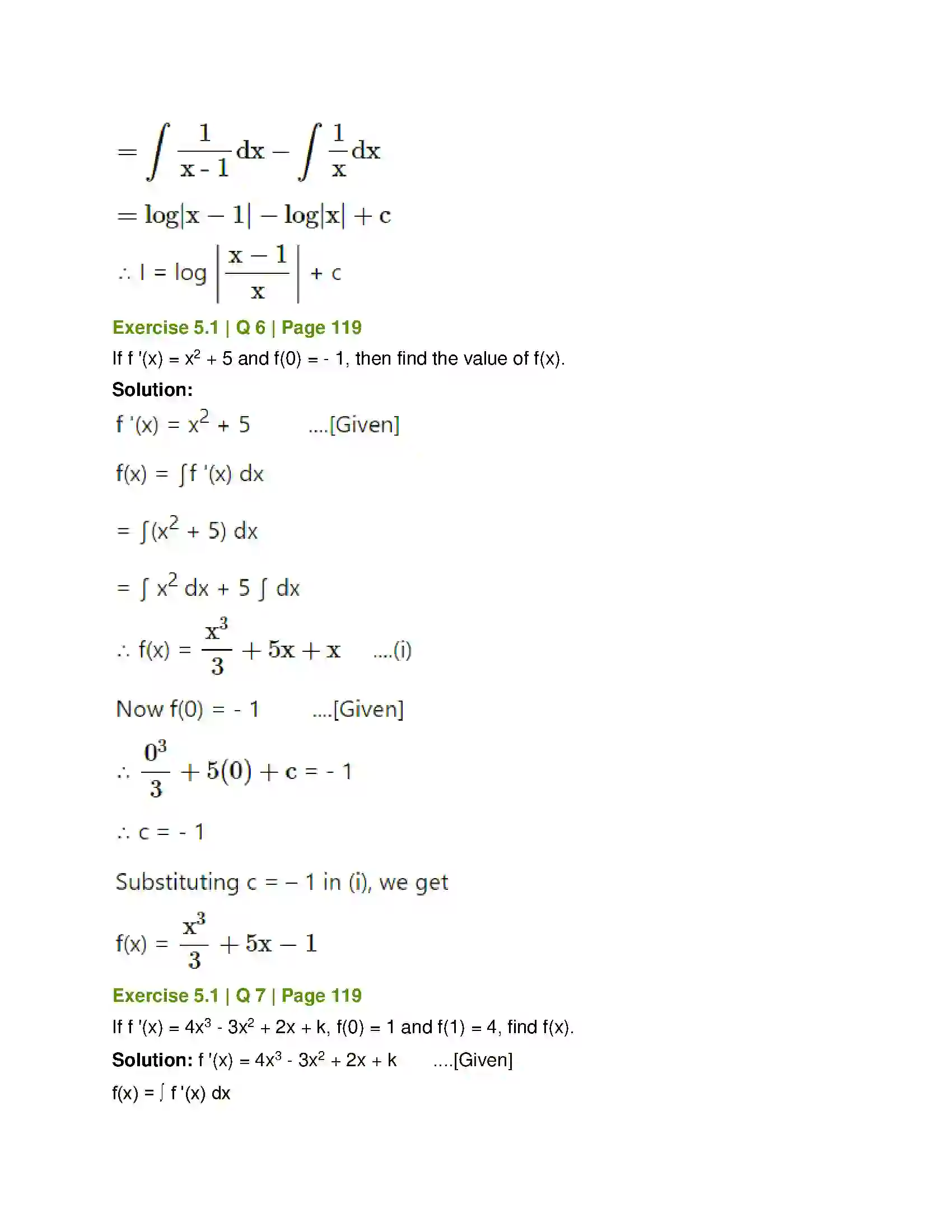 Maharashtra Board Class 12th Mathematics & Statistics-1 (Commerce) Integration Solution 4