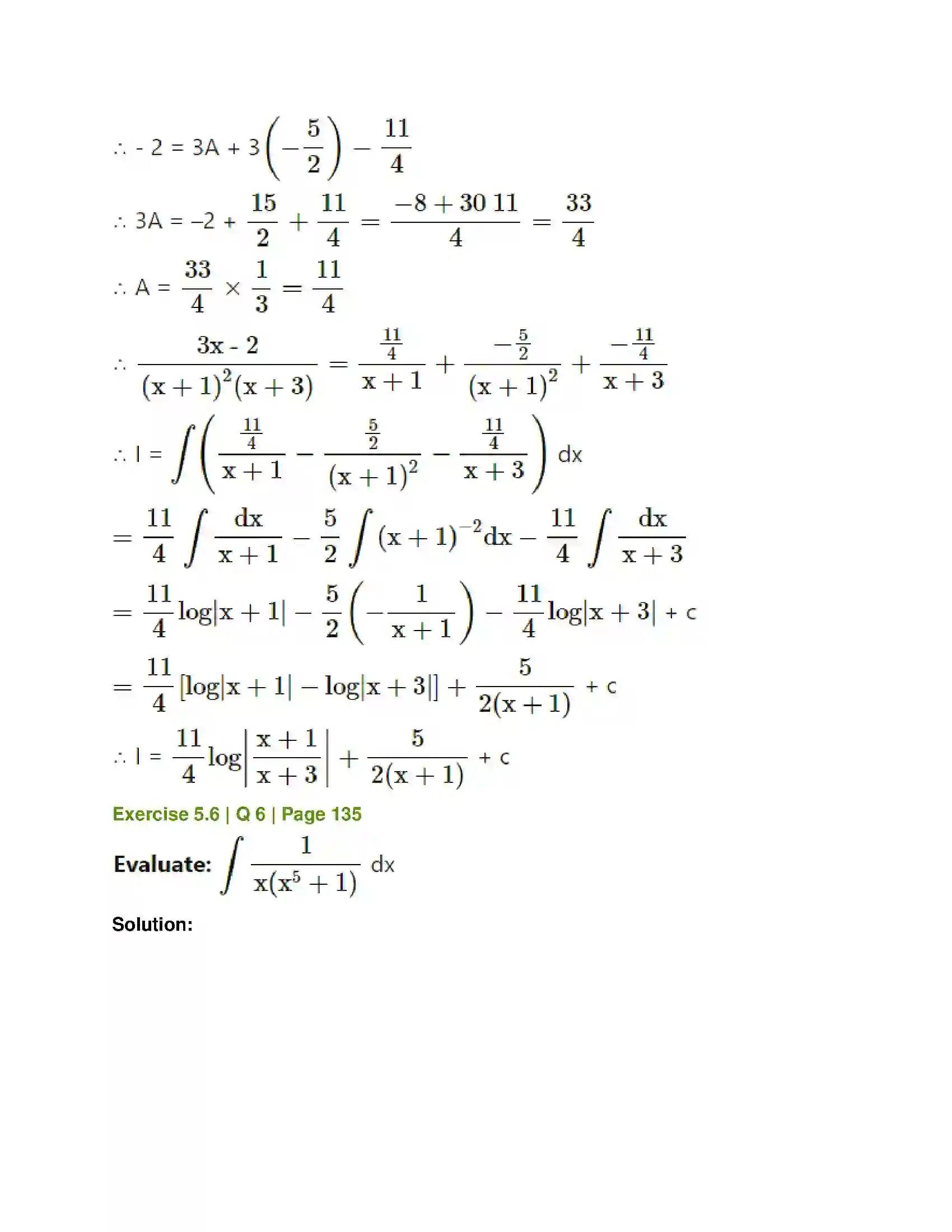 Maharashtra Board Class 12th Mathematics & Statistics-1 (Commerce) Integration Solution 44