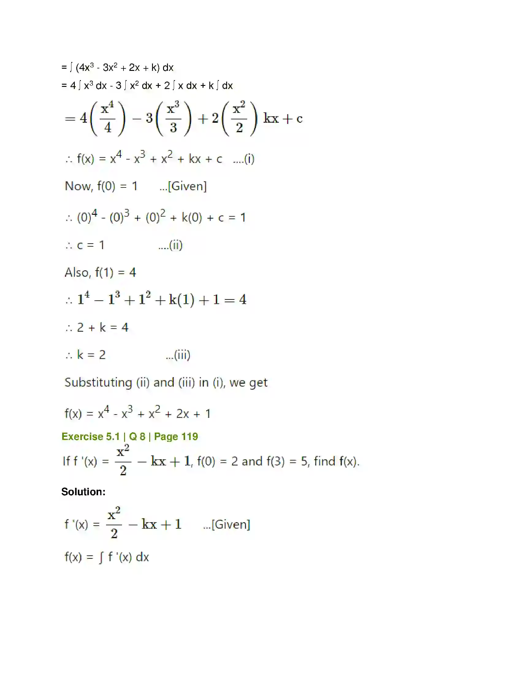 Maharashtra Board Class 12th Mathematics & Statistics-1 (Commerce) Integration Solution 5