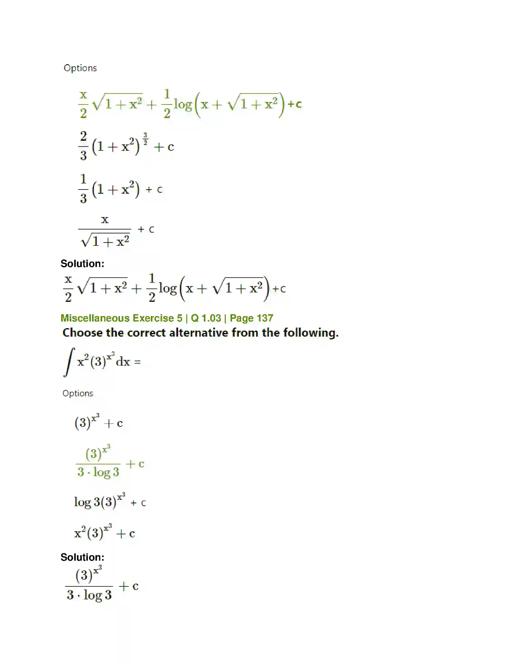 Maharashtra Board Class 12th Mathematics & Statistics-1 (Commerce) Integration Solution 50