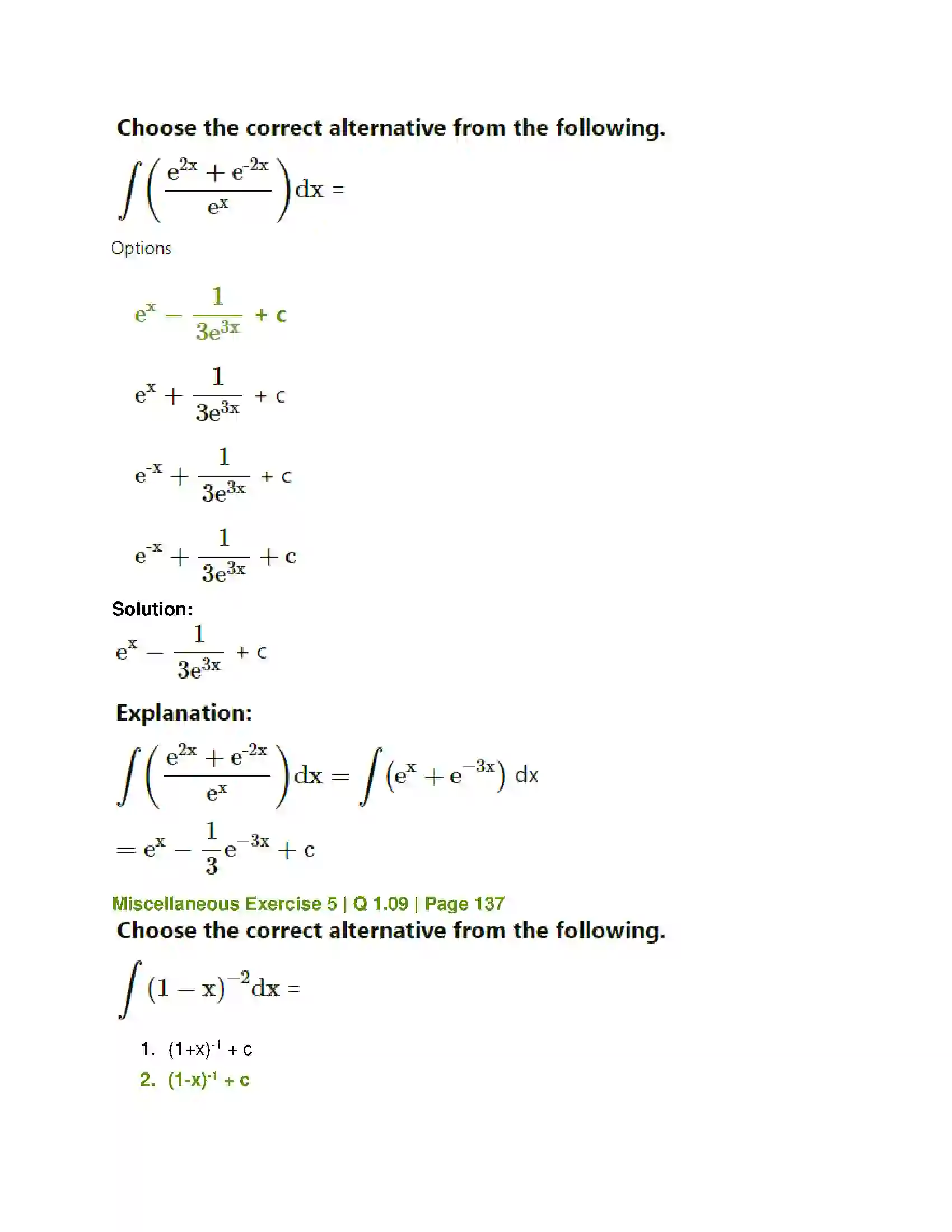 Maharashtra Board Class 12th Mathematics & Statistics-1 (Commerce) Integration Solution 55