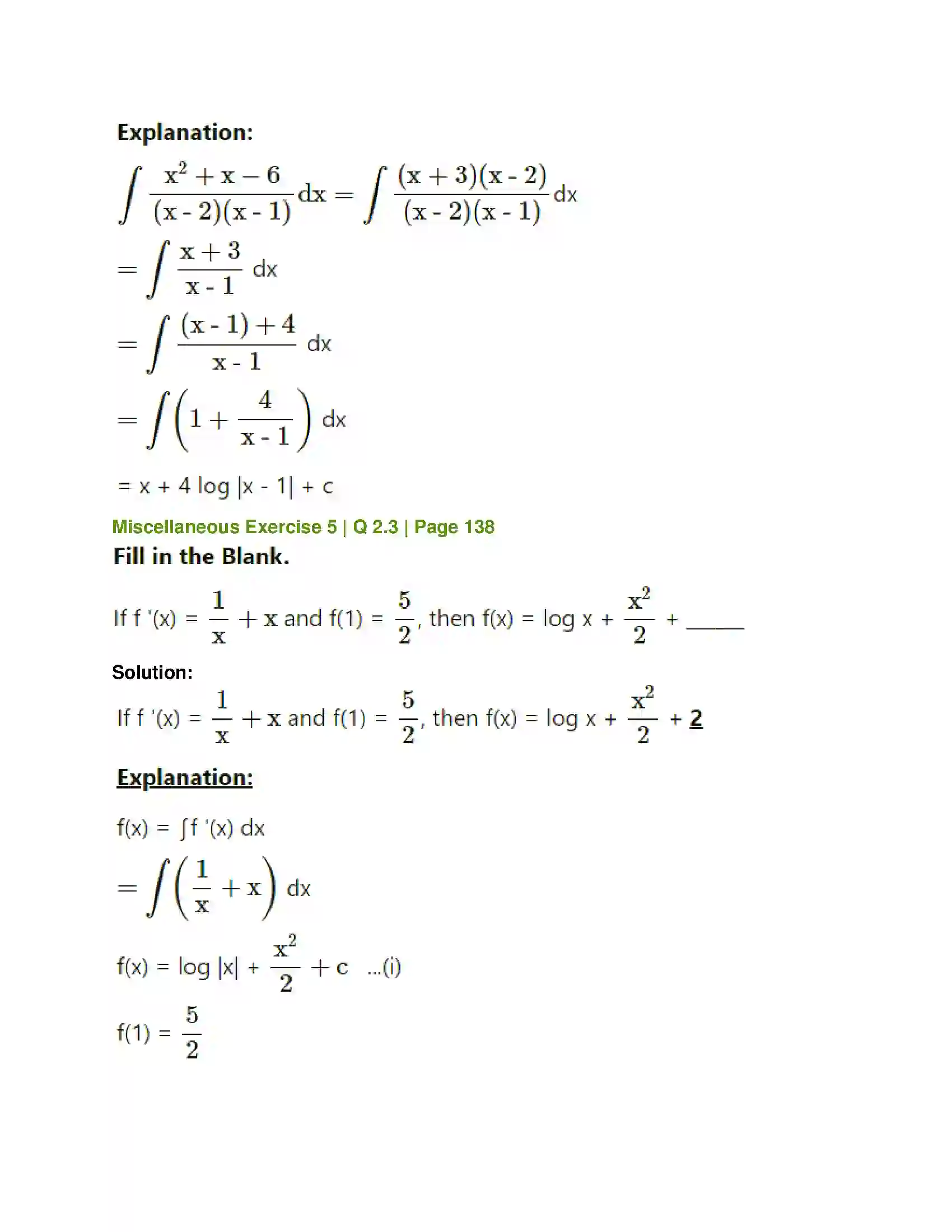 Maharashtra Board Class 12th Mathematics & Statistics-1 (Commerce) Integration Solution 58