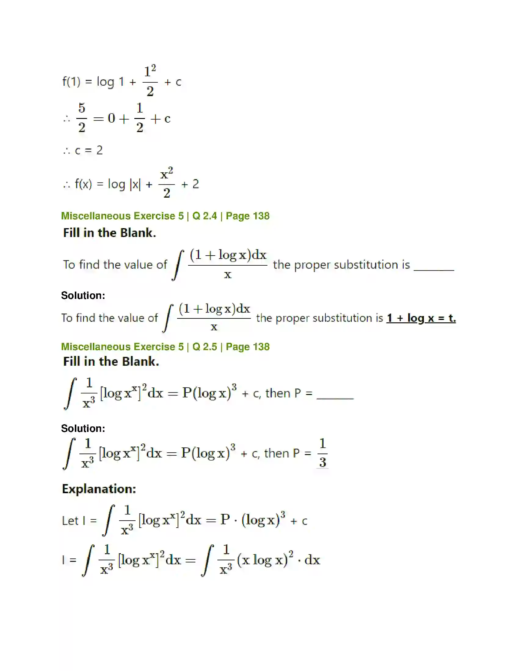 Maharashtra Board Class 12th Mathematics & Statistics-1 (Commerce) Integration Solution 59