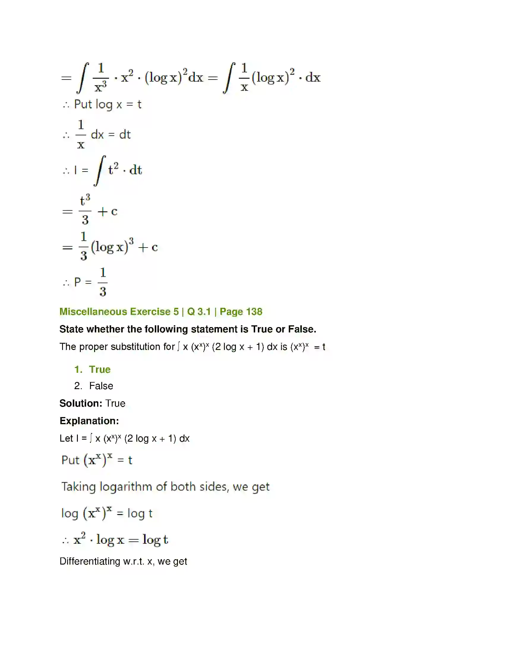 Maharashtra Board Class 12th Mathematics & Statistics-1 (Commerce) Integration Solution 60