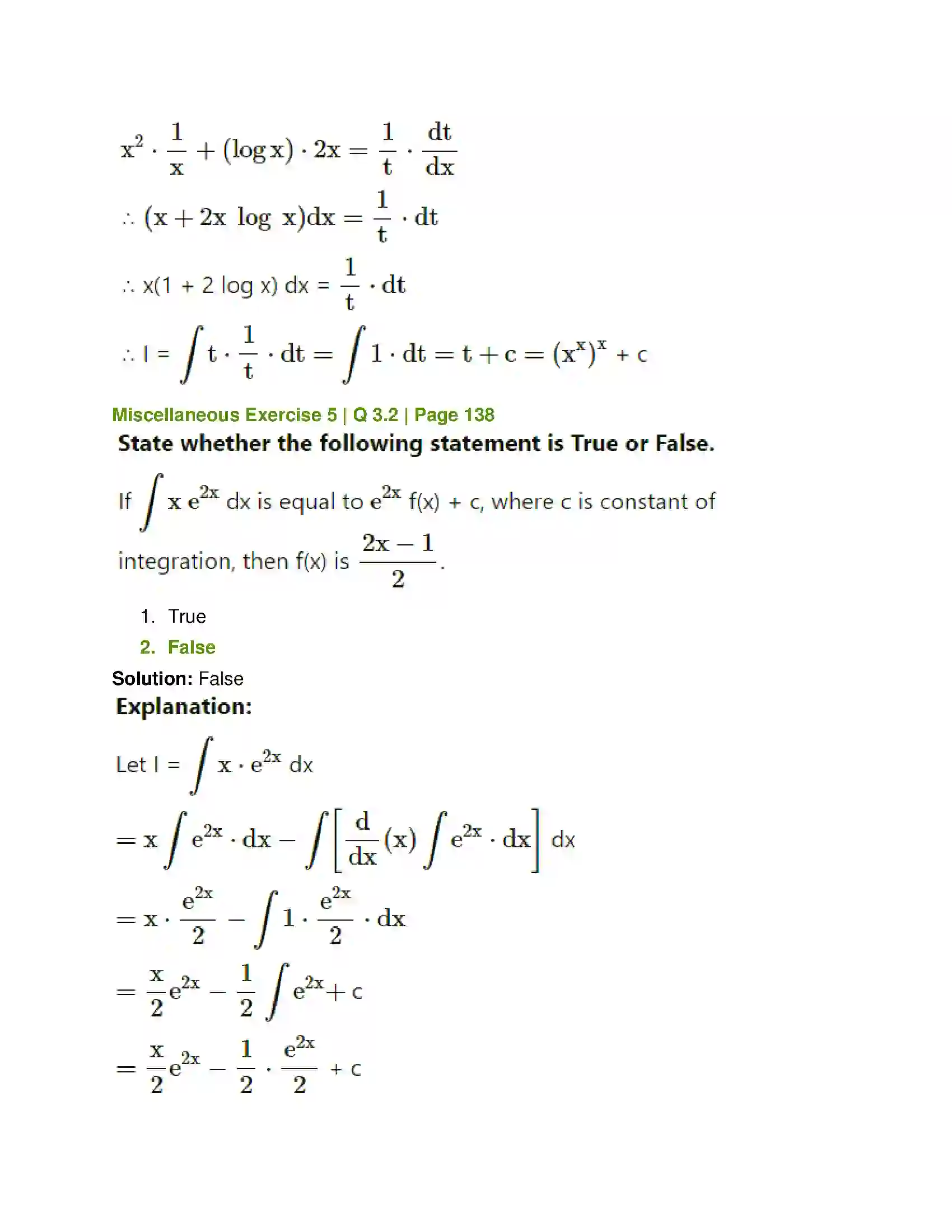 Maharashtra Board Class 12th Mathematics & Statistics-1 (Commerce) Integration Solution 61