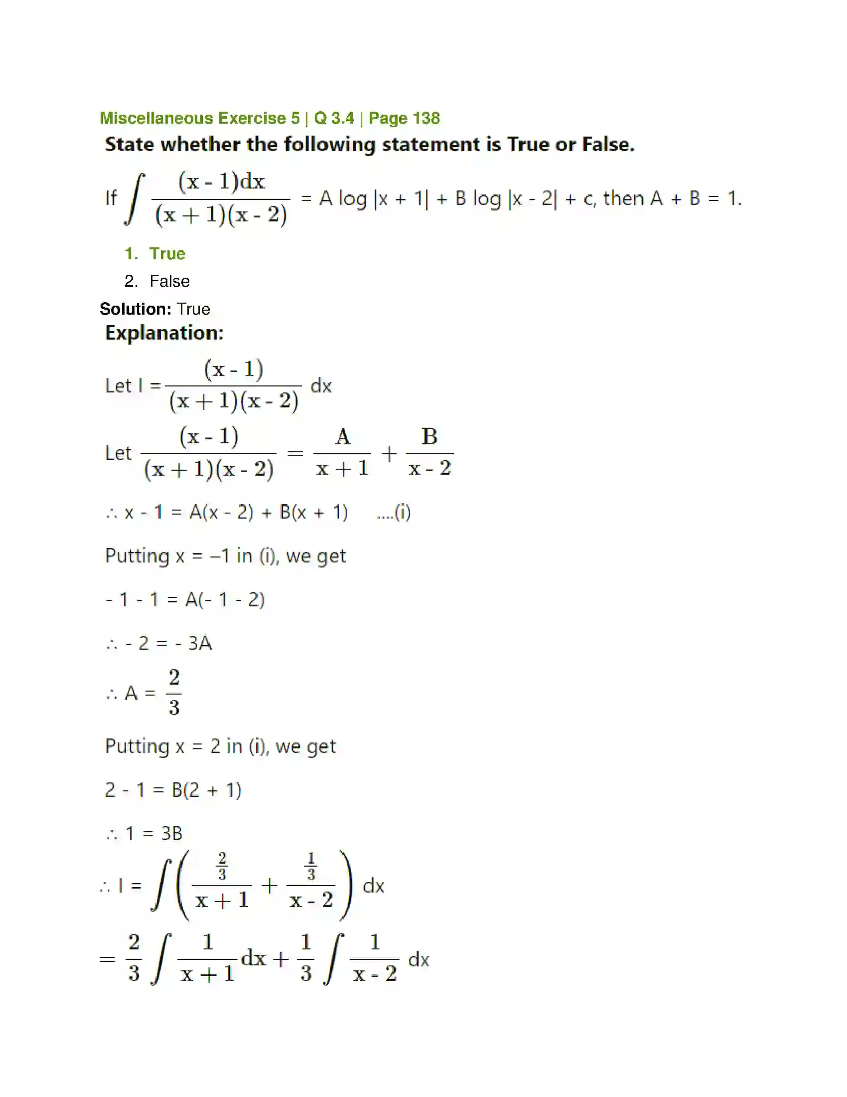 Maharashtra Board Class 12th Mathematics & Statistics-1 (Commerce) Integration Solution 63