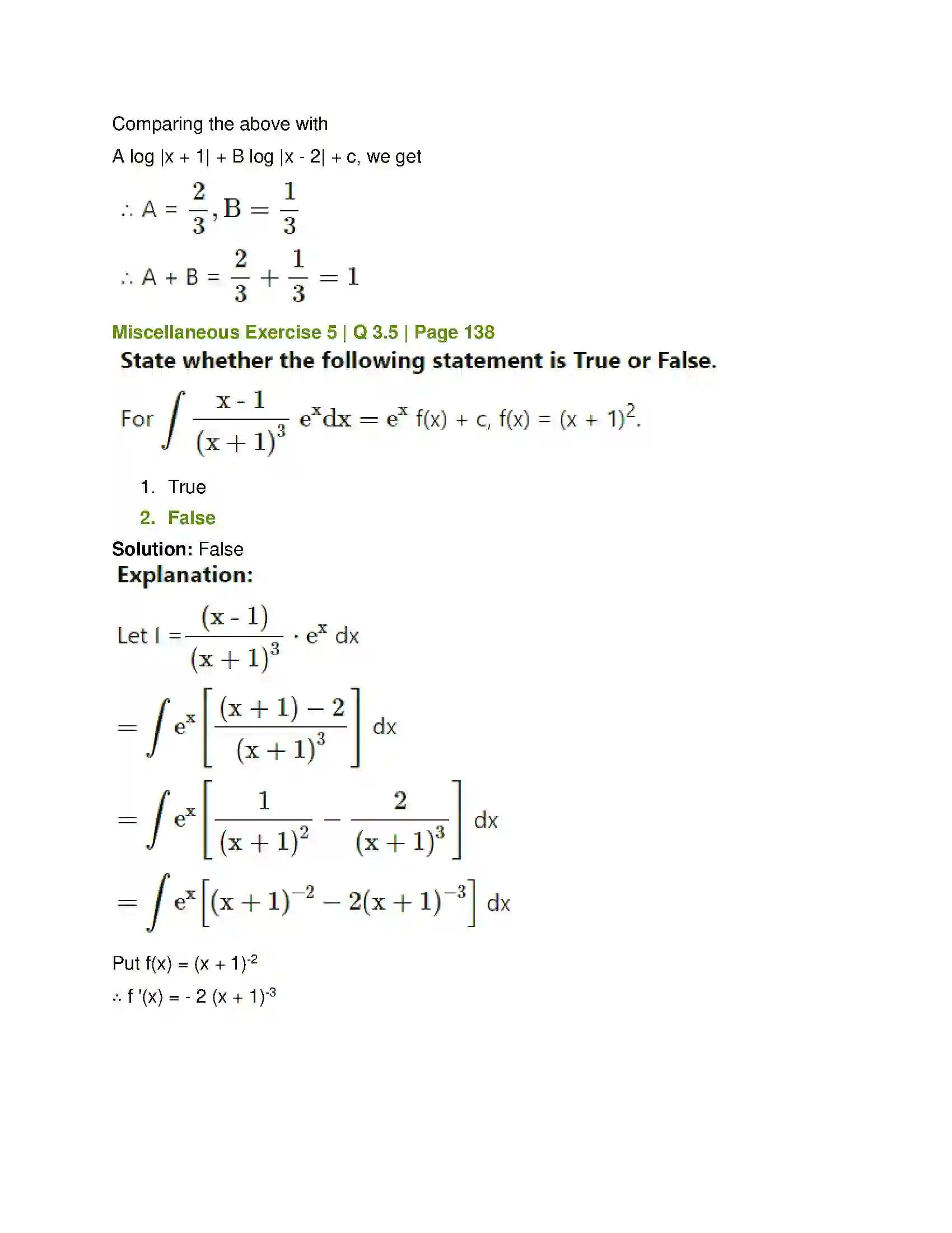 Maharashtra Board Class 12th Mathematics & Statistics-1 (Commerce) Integration Solution 64