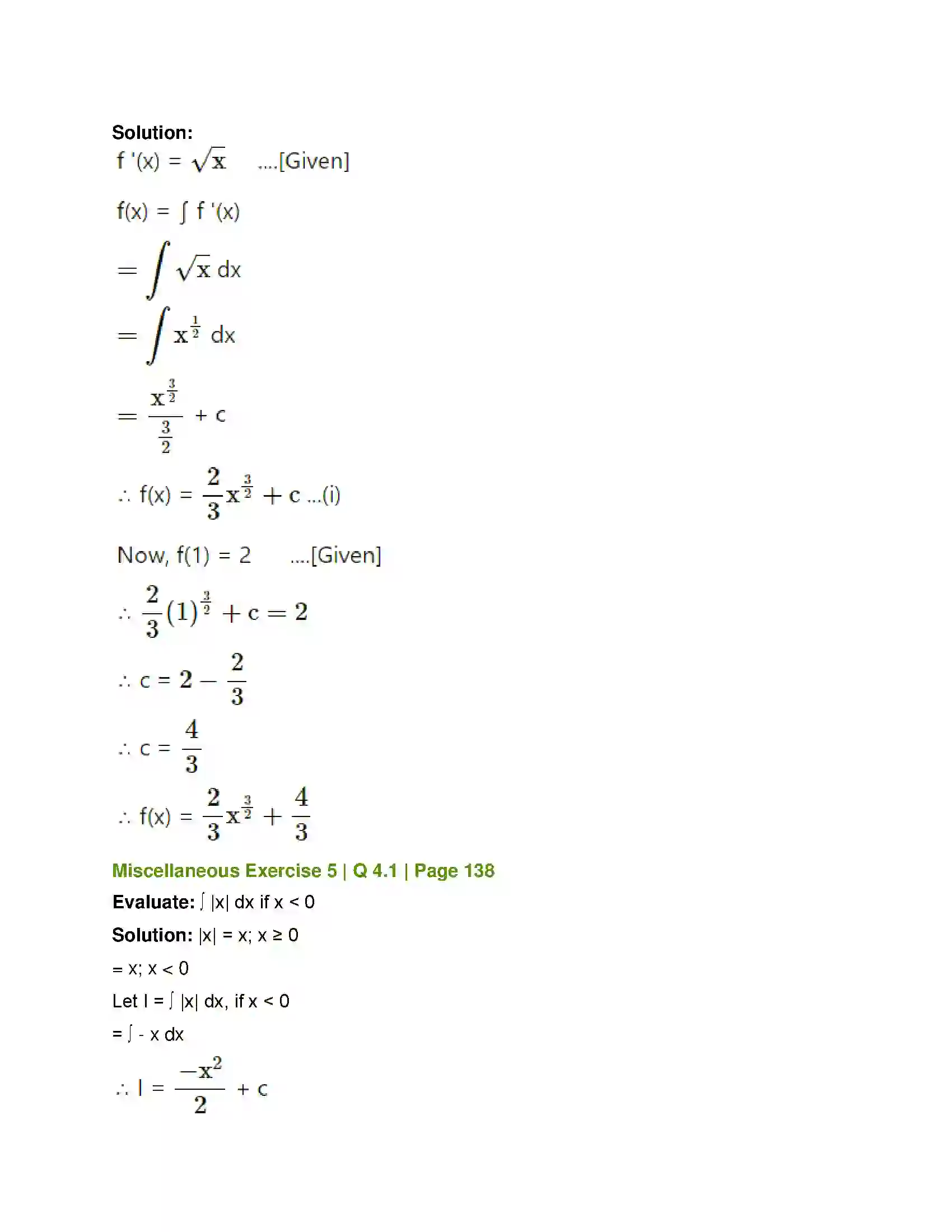 Maharashtra Board Class 12th Mathematics & Statistics-1 (Commerce) Integration Solution 68