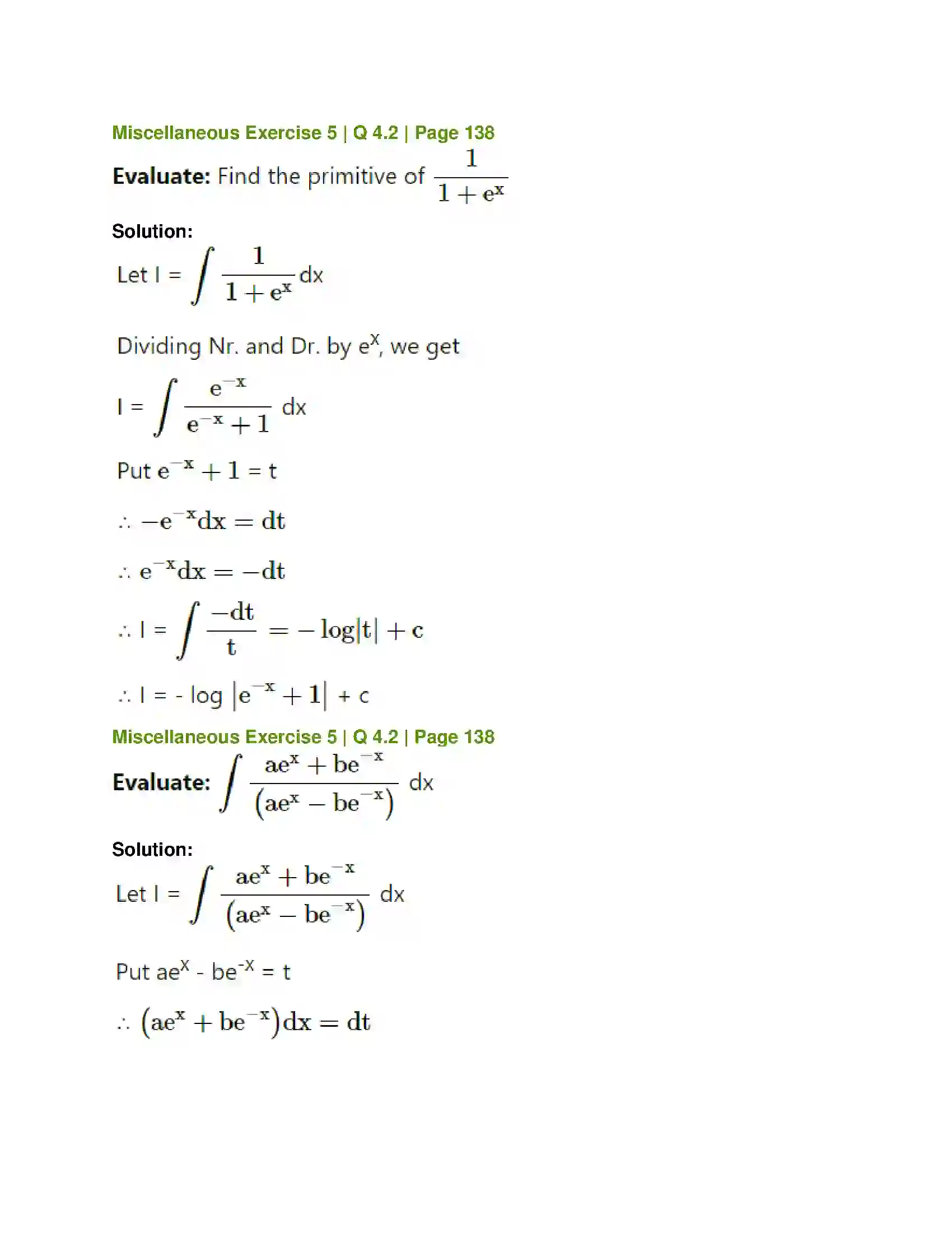 Maharashtra Board Class 12th Mathematics & Statistics-1 (Commerce) Integration Solution 69