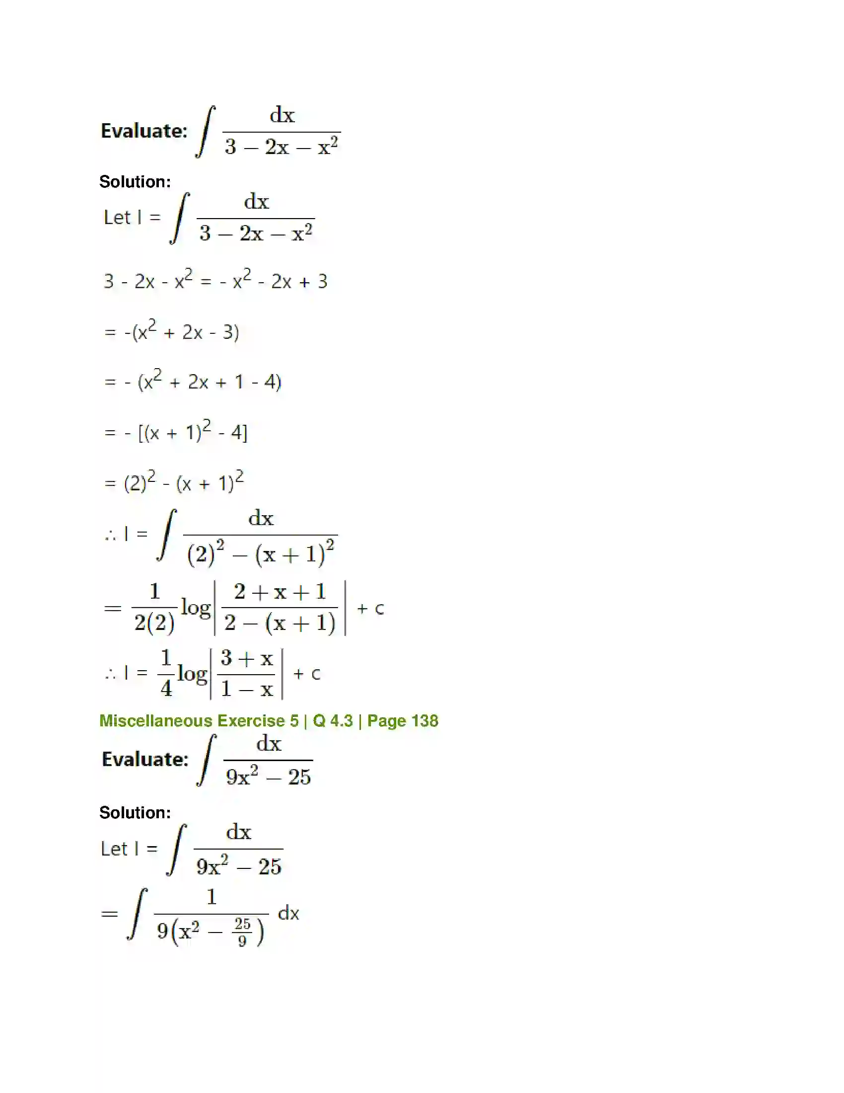 Maharashtra Board Class 12th Mathematics & Statistics-1 (Commerce) Integration Solution 73