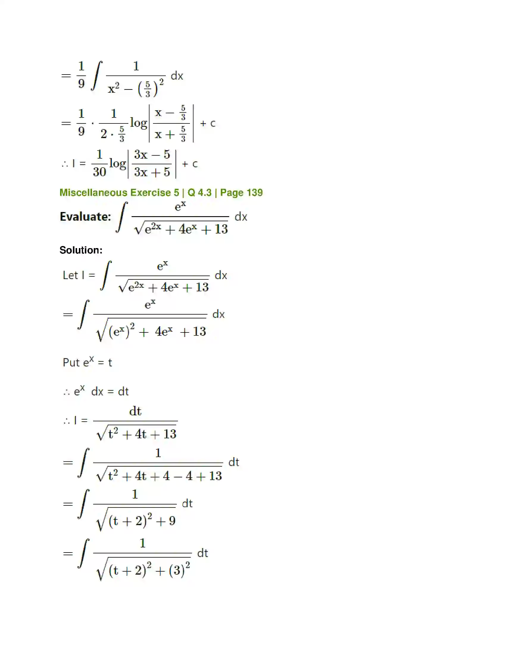 Maharashtra Board Class 12th Mathematics & Statistics-1 (Commerce) Integration Solution 74
