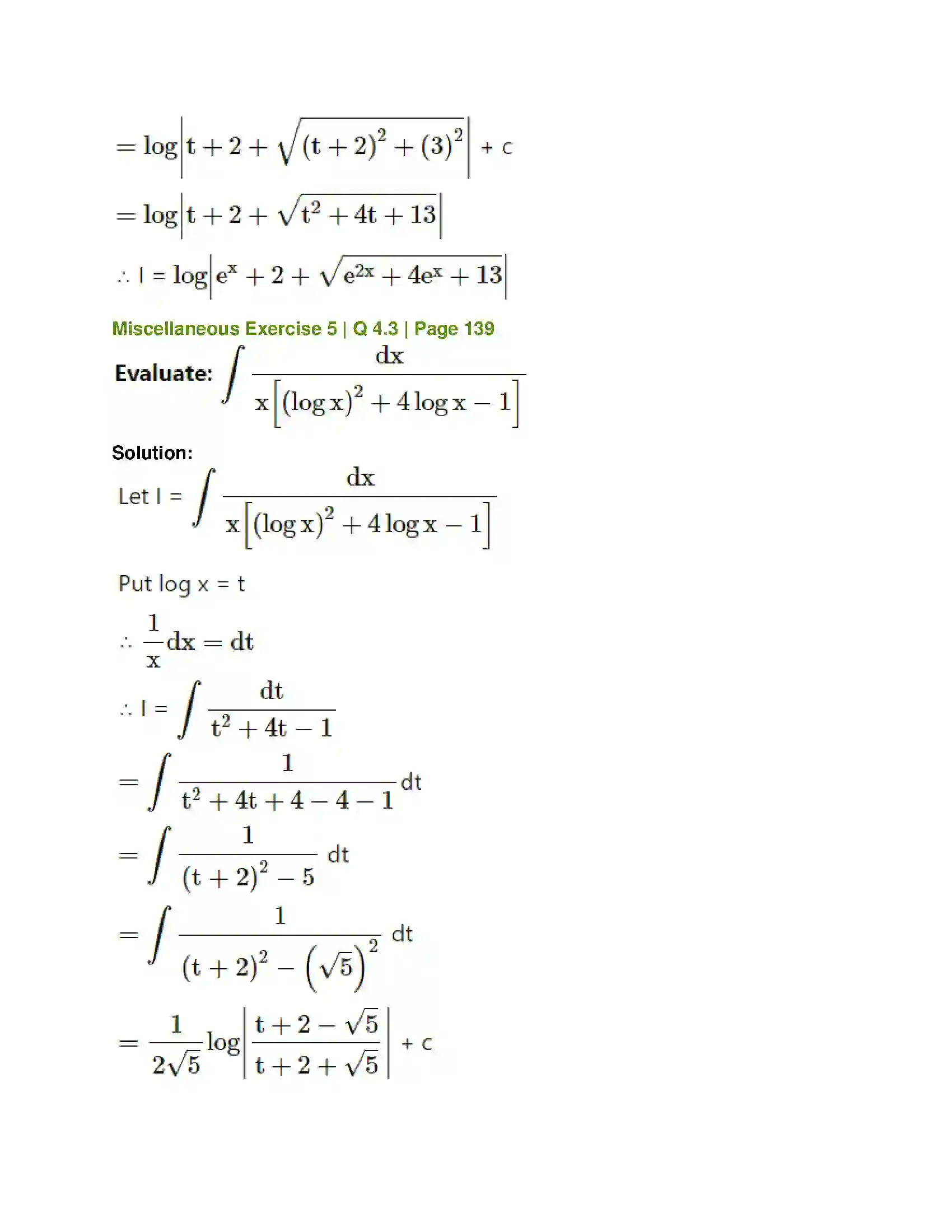 Maharashtra Board Class 12th Mathematics & Statistics-1 (Commerce) Integration Solution 75