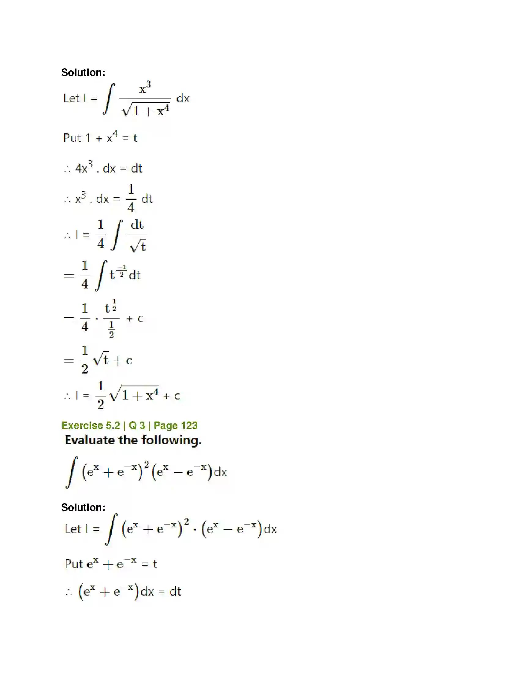 Maharashtra Board Class 12th Mathematics & Statistics-1 (Commerce) Integration Solution 8