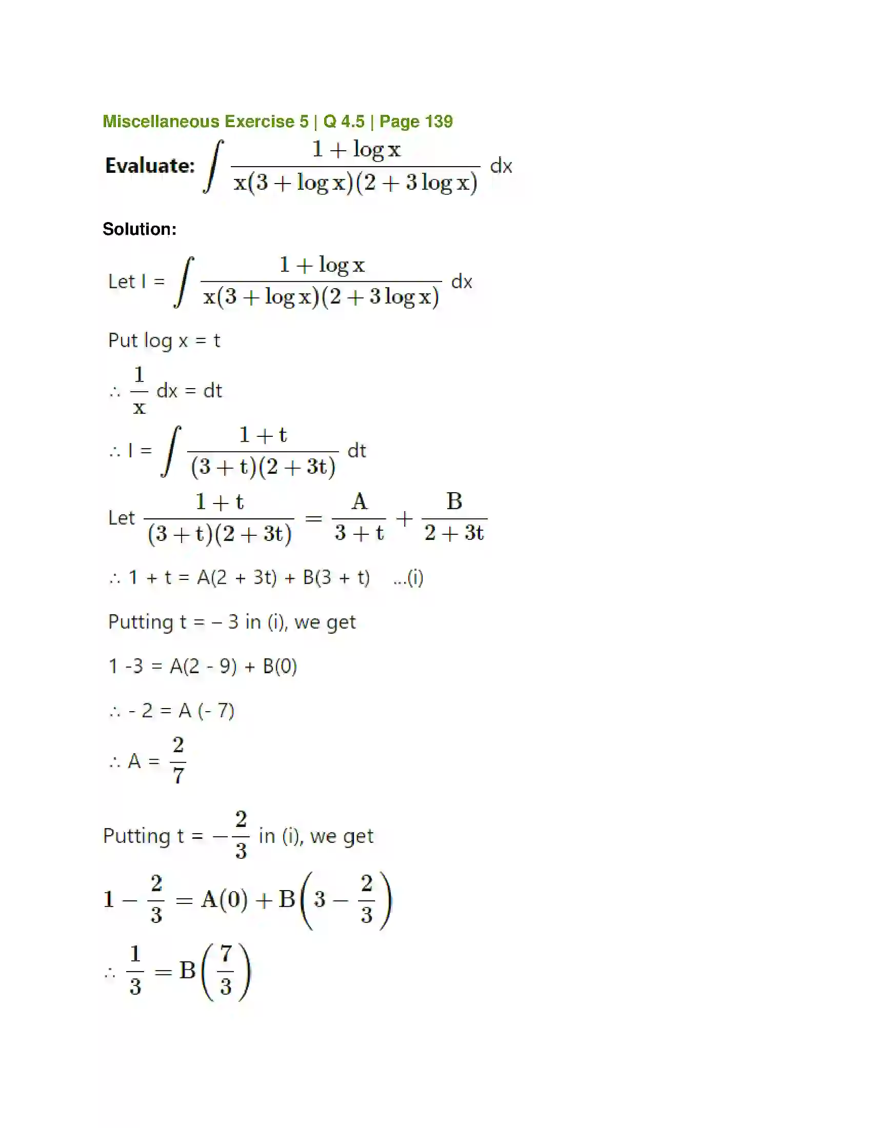 Maharashtra Board Class 12th Mathematics & Statistics-1 (Commerce) Integration Solution 86