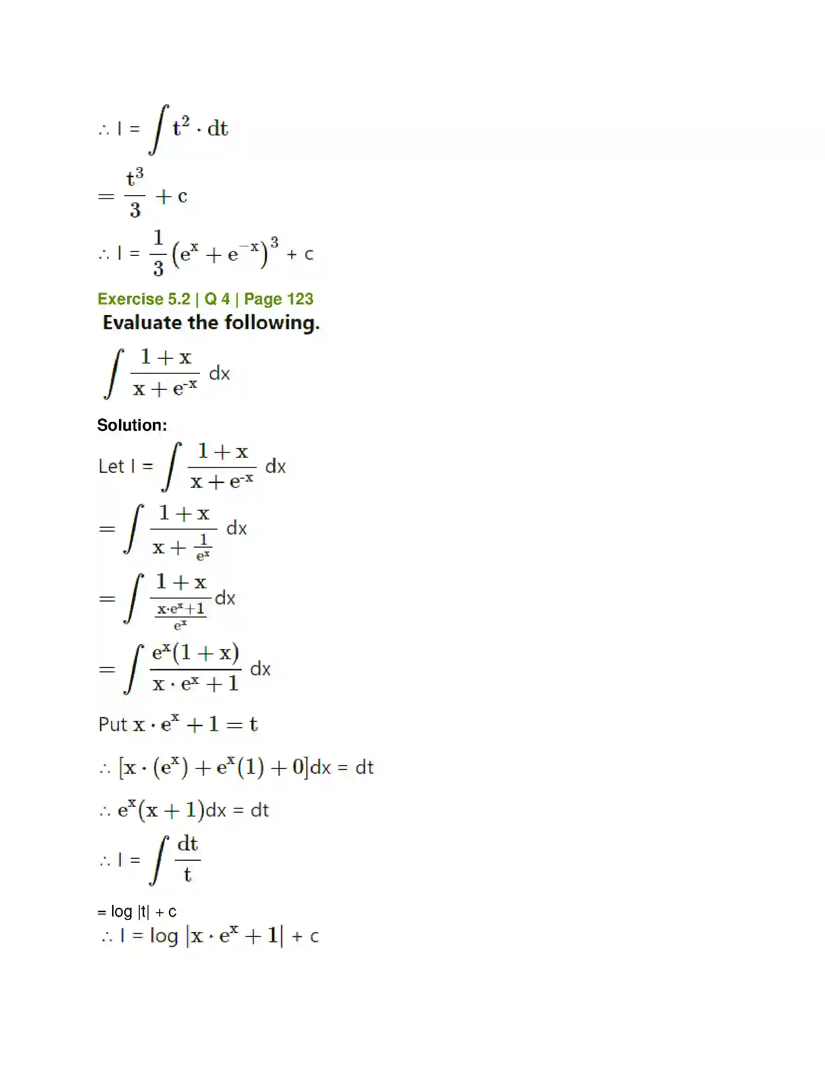 Maharashtra Board Class 12th Mathematics & Statistics-1 (Commerce) Integration Solution 9