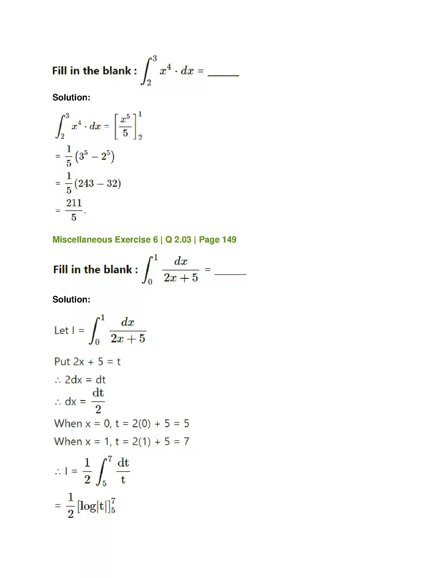 Maharashtra Board Class 12th Mathematics & Statistics-1 (Commerce) Definite Integration Solution 26