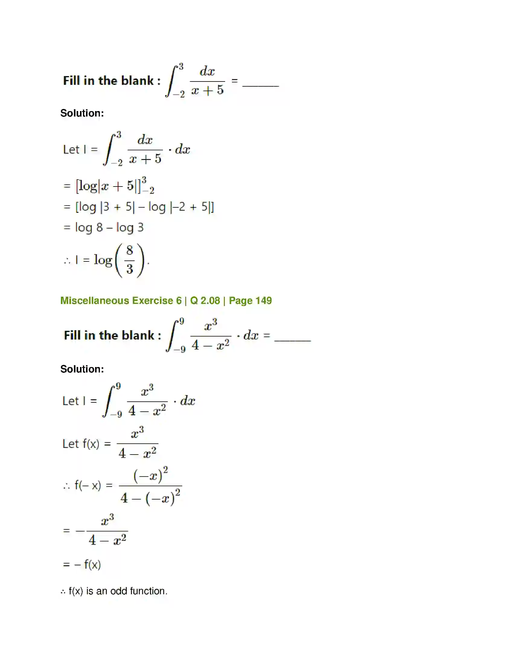 Maharashtra Board Class 12th Mathematics & Statistics-1 (Commerce) Definite Integration Solution 29