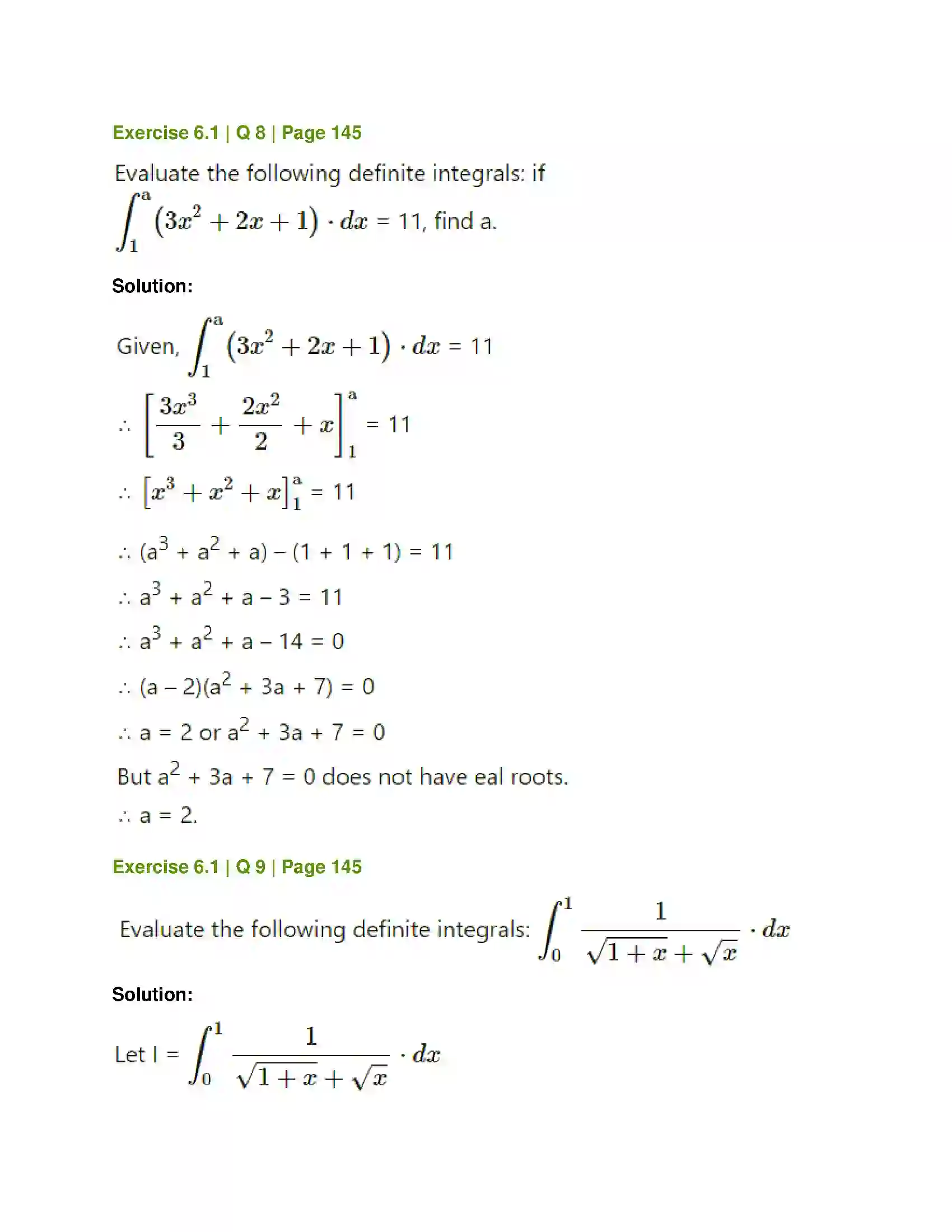 Maharashtra Board Class 12th Mathematics & Statistics-1 (Commerce) Definite Integration Solution 7