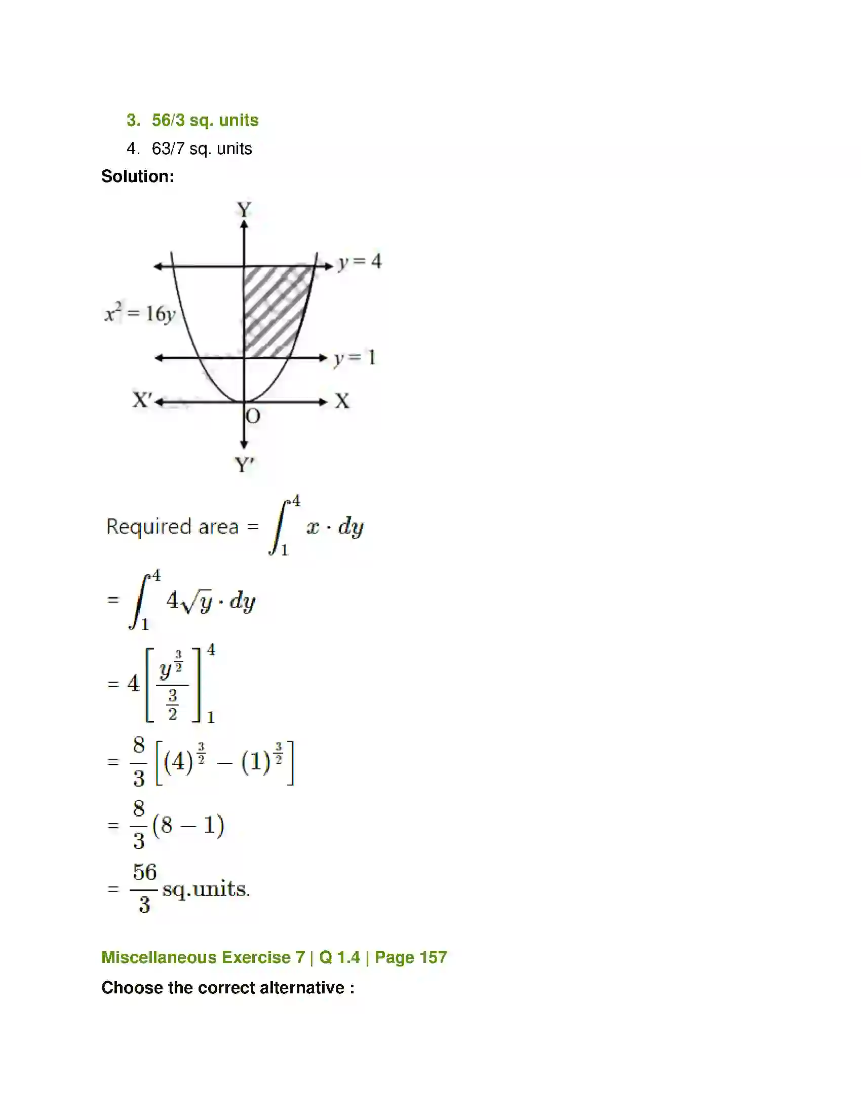 Maharashtra Board Class 12th Mathematics & Statistics-1 (Commerce) Applications of Definite Integration Solution 13