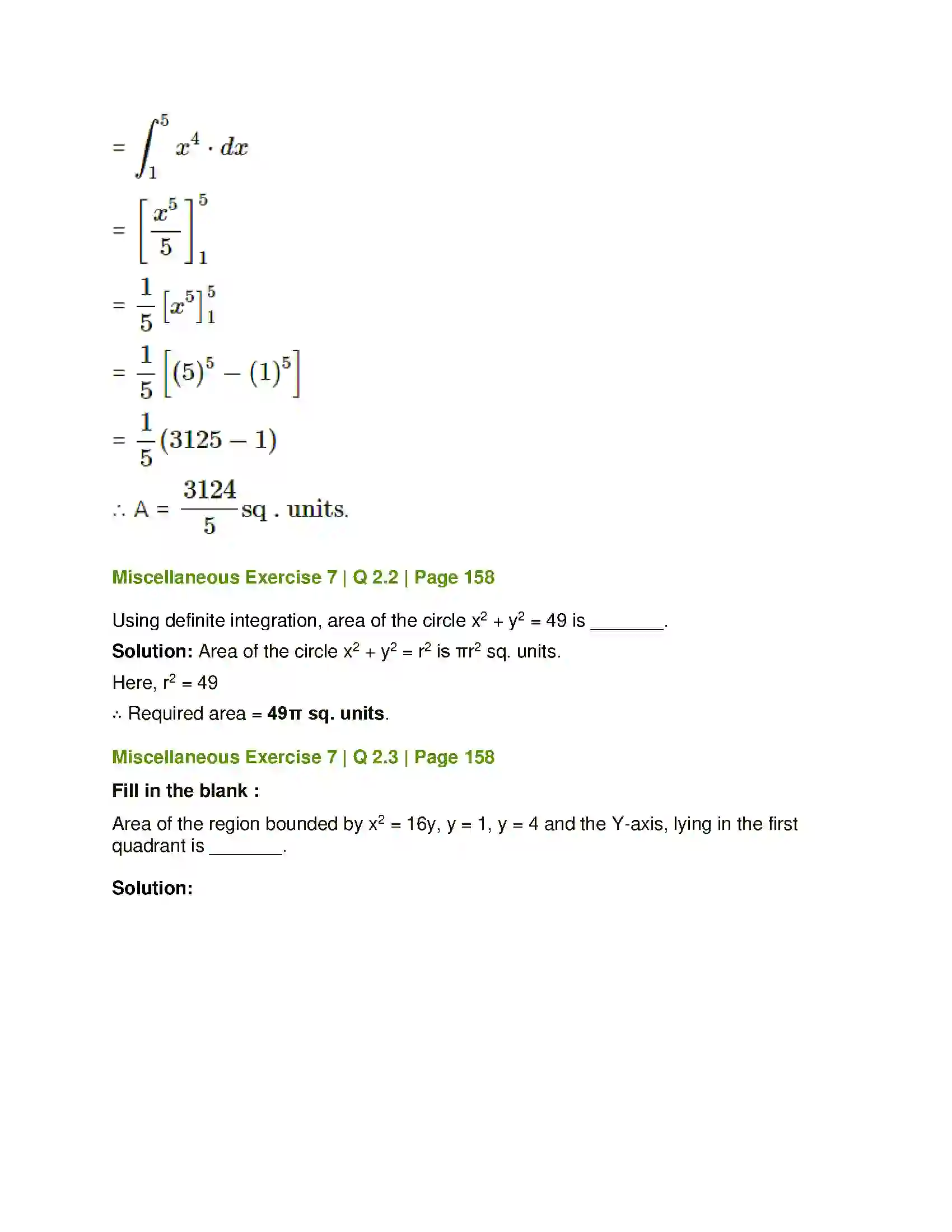 Maharashtra Board Class 12th Mathematics & Statistics-1 (Commerce) Applications of Definite Integration Solution 16