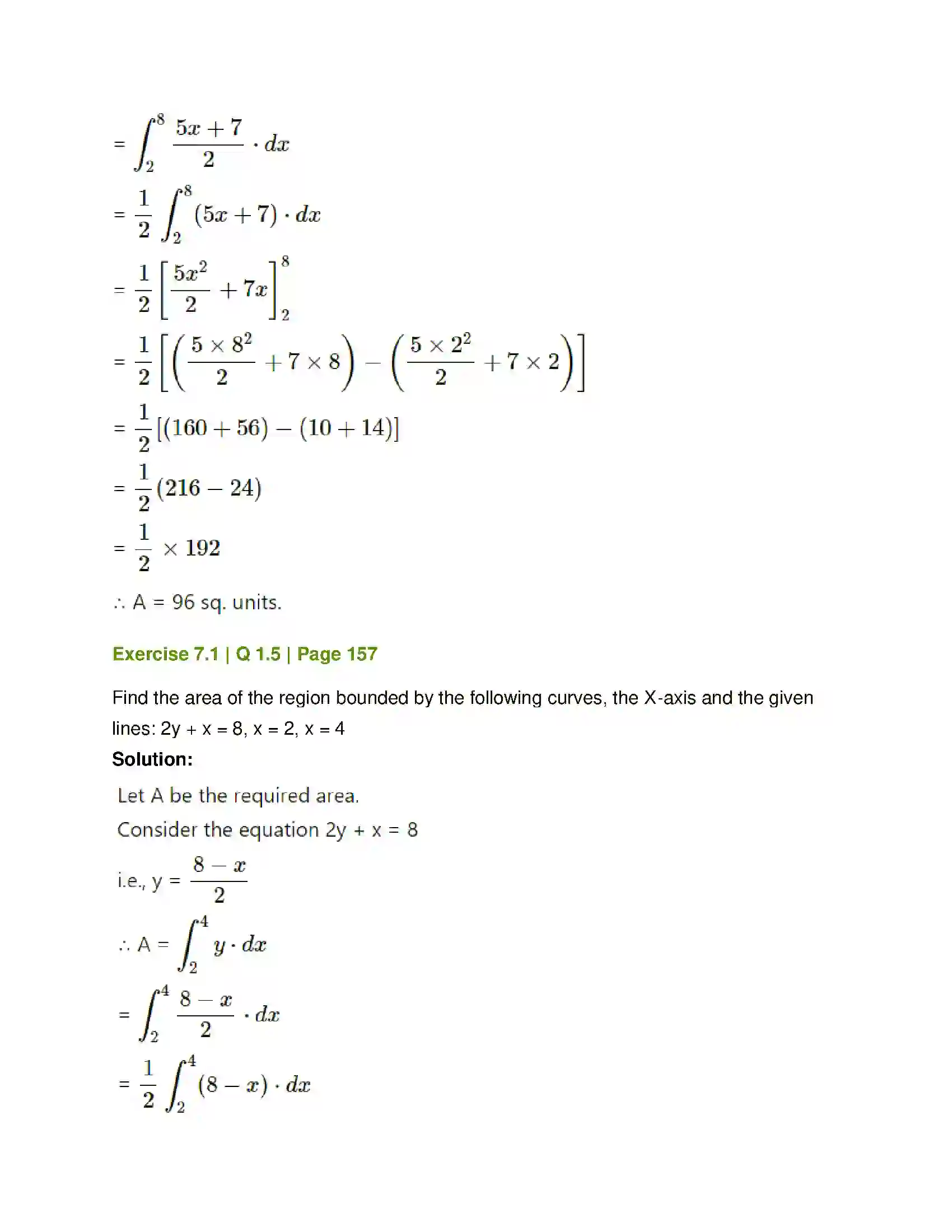 Maharashtra Board Class 12th Mathematics & Statistics-1 (Commerce) Applications of Definite Integration Solution 4