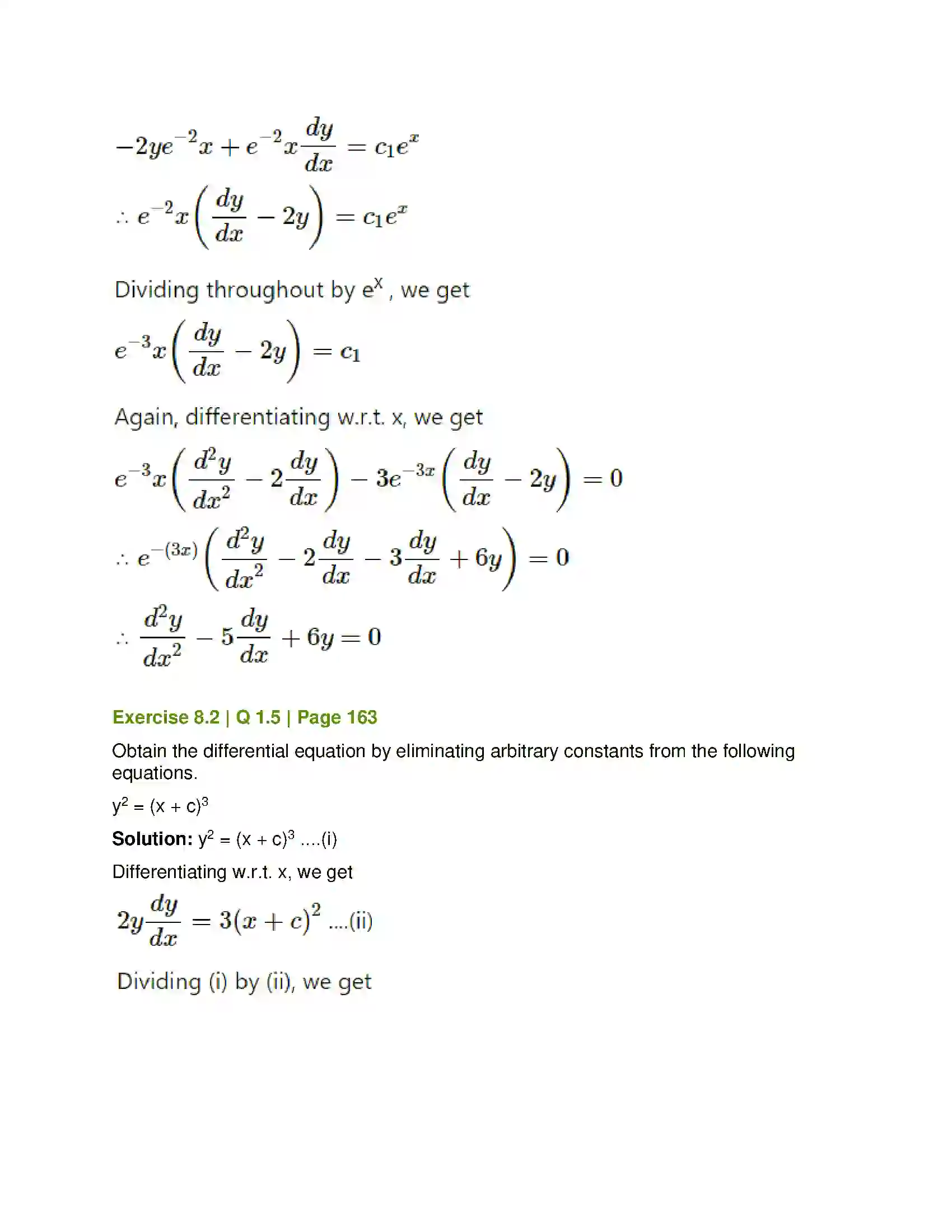 Maharashtra Board Class 12th Mathematics & Statistics-1 (Commerce) Differential Equation and Applications Solution 12