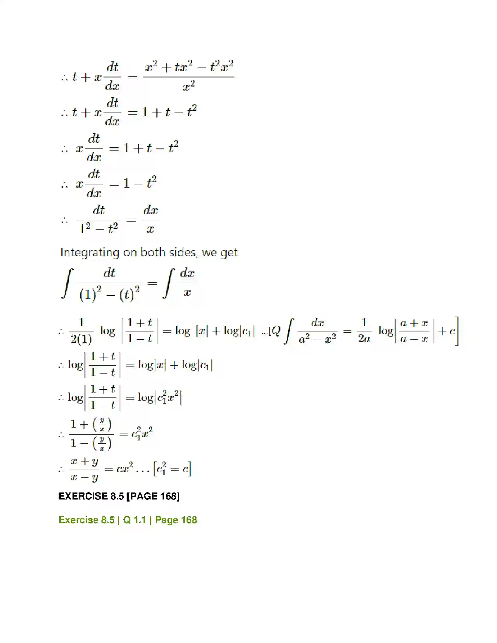Maharashtra Board Class 12th Mathematics & Statistics-1 (Commerce) Differential Equation and Applications Solution 34