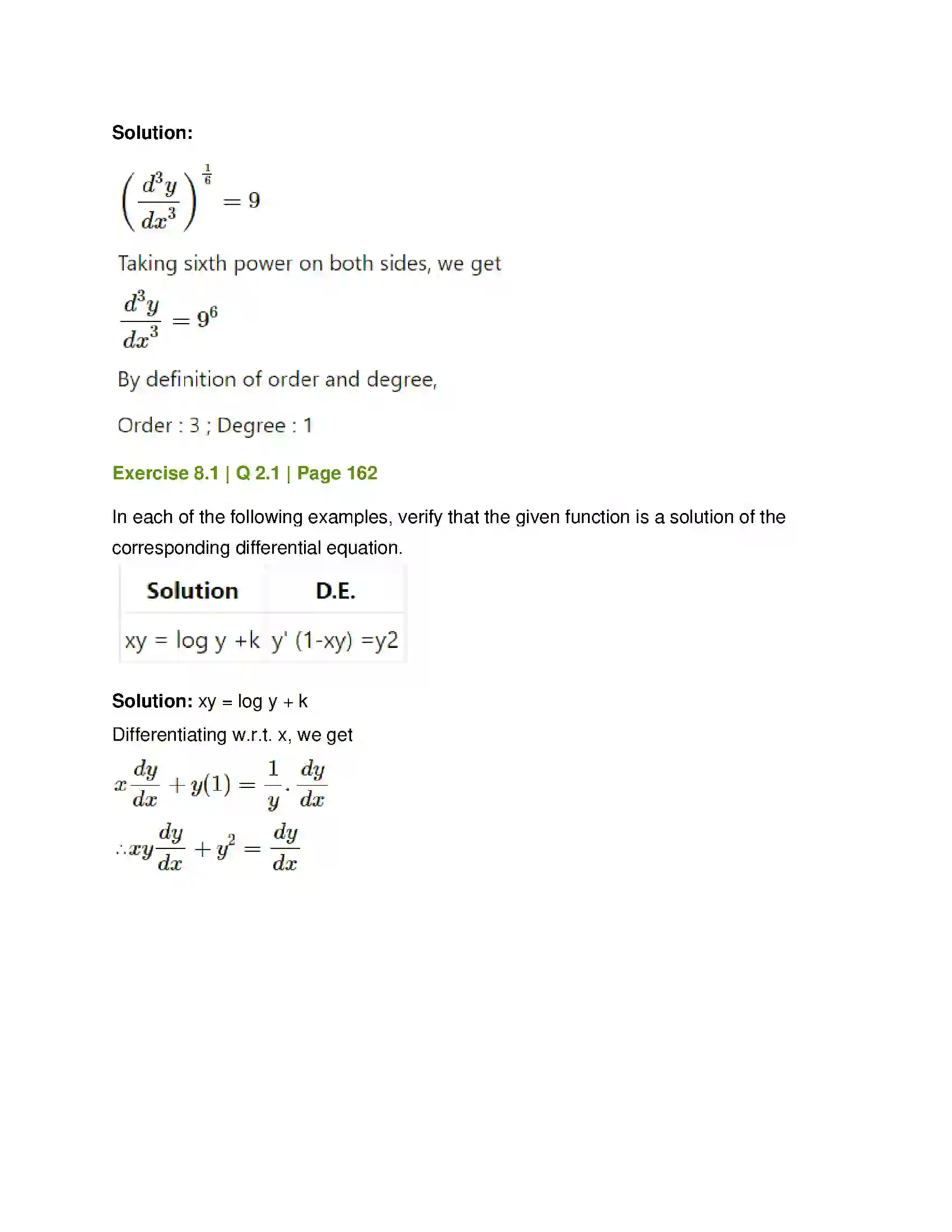 Maharashtra Board Class 12th Mathematics & Statistics-1 (Commerce) Differential Equation and Applications Solution 4
